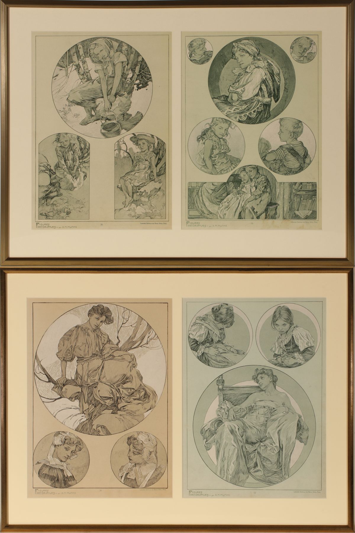 ALPHONSE MUCHA; PLATES FROM FIGURES DECORATIVES, 1905