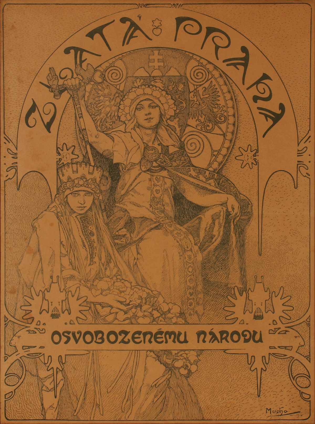 ALPHONSE MUCHA COVER ILLUSTRATION FOR ZALATA PRANA