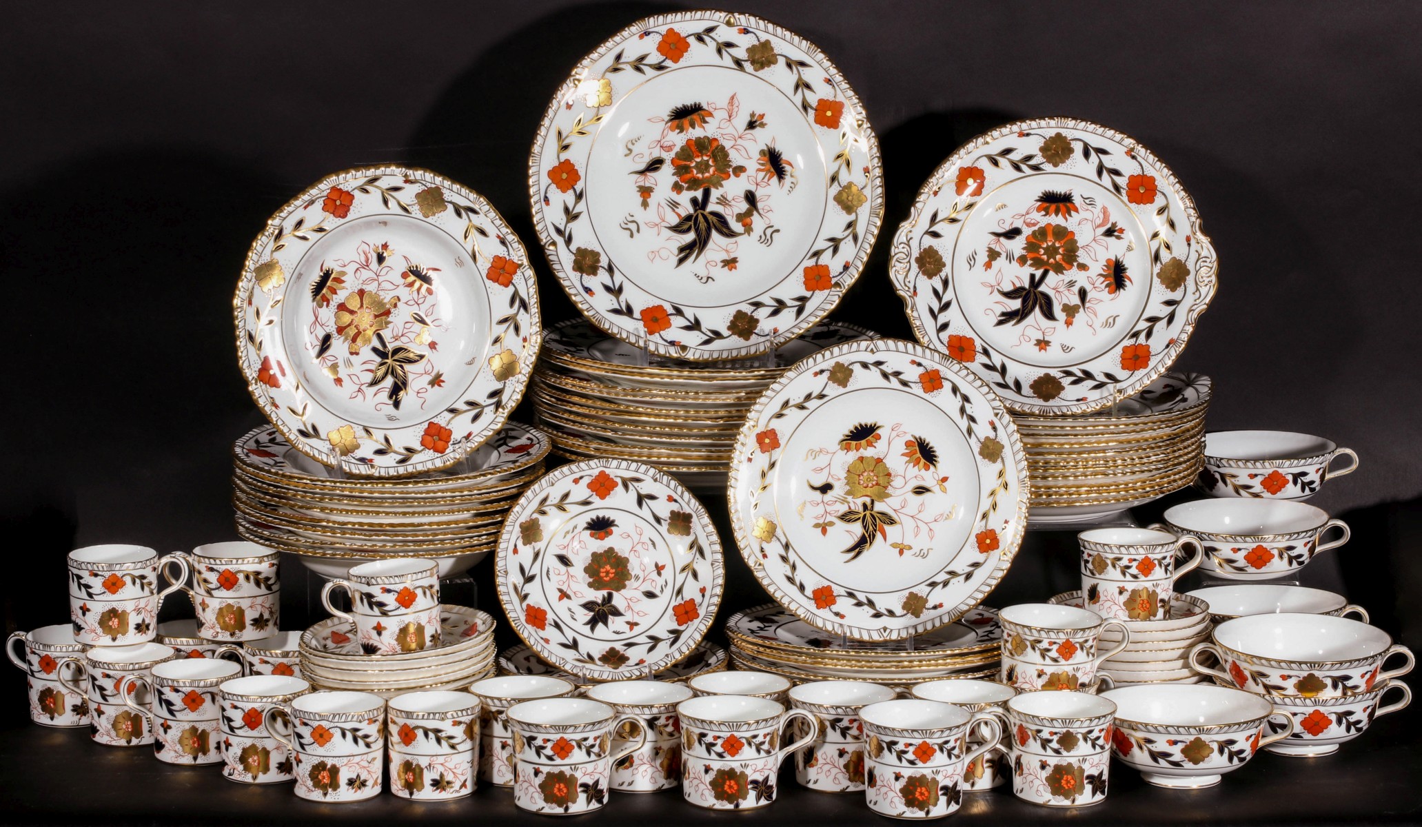 ROYAL CROWN DERBY 106 PCS. 'ASIAN ROSE' CHINA