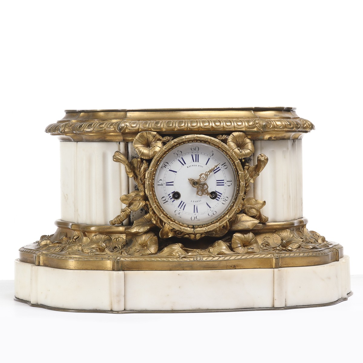 RAINGO PARIS BRONZE MOUNTED MARBLE MANTEL CLOCK