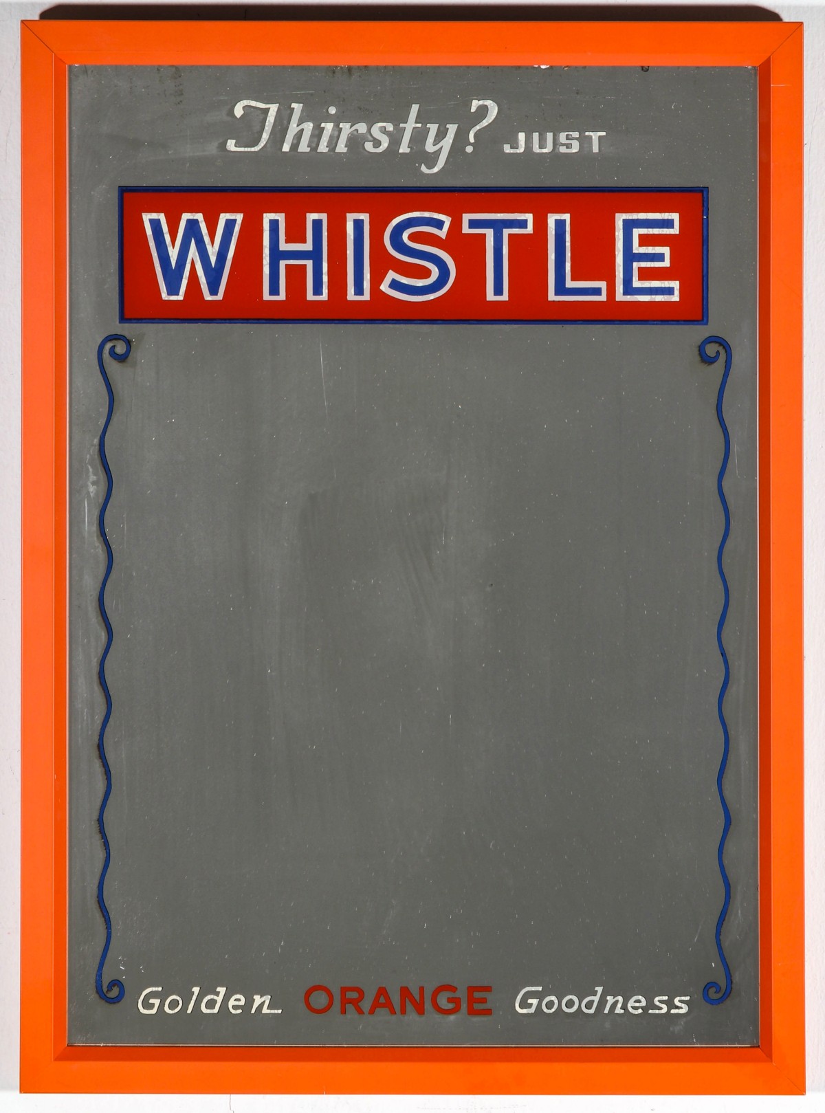 A WHISTLE SODA ADVERTISING MIRROR CIRCA 1930s