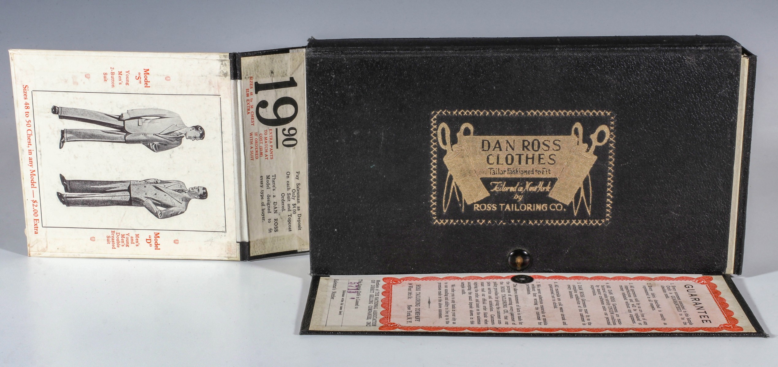 A SALESMAN'S FOLIO FOR DAN ROSS CLOTHES CIRCA 1915