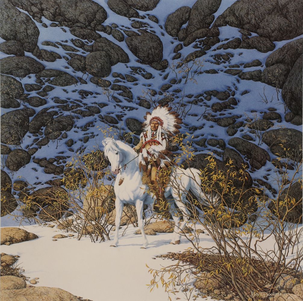 BEV DOOLITTLE (B. 1947) PENCIL SIGNED COLOR LITHOGRAPH