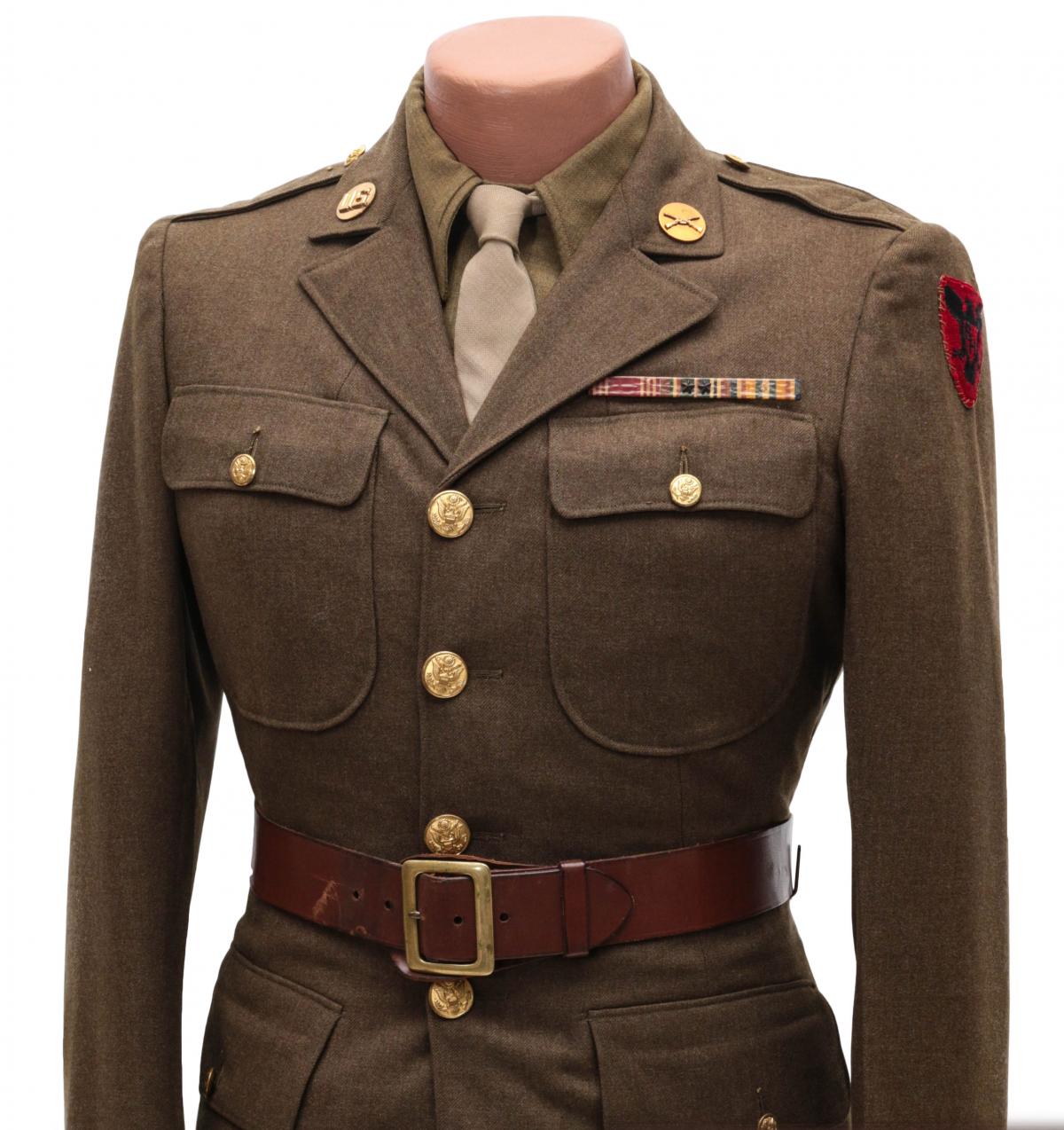 PVT SCHULTZ GROUP UNIFORM, BALL GLOVE, MEDALS SOUVENIRS