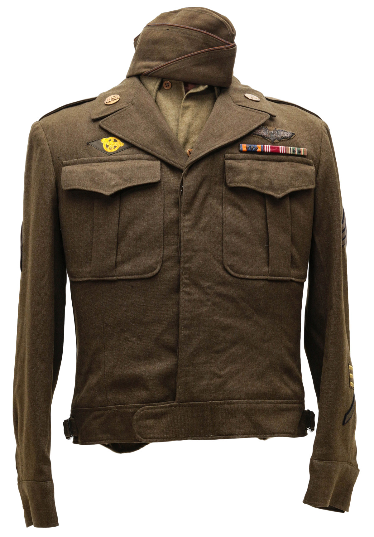 SGT. MIECZKOWSKI UNIFORM, BULLION WINGS, AIR MEDAL ETC