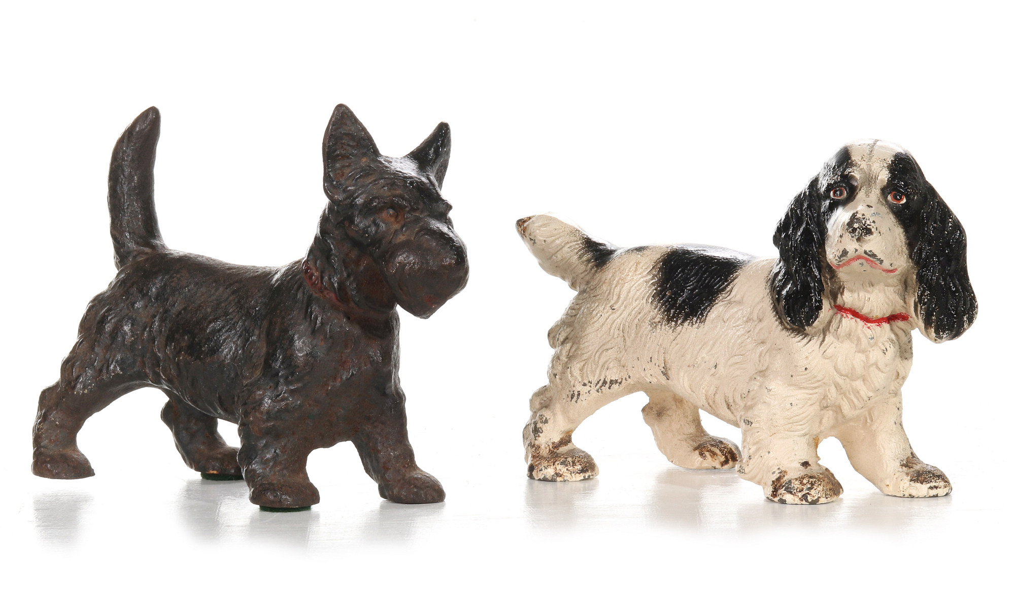HUBLEY SCOTTIE AND SPANIEL CAST IRON DOG DOORSTOPS