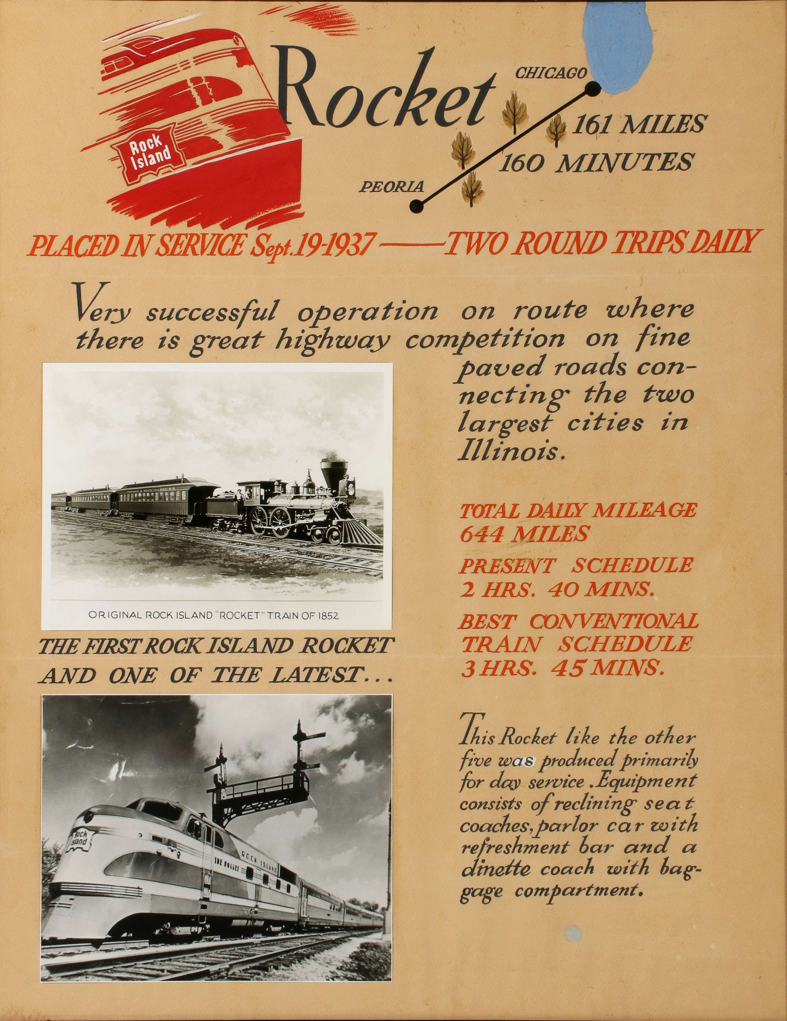 ADVERTISING DESIGN FOR THE ROCK ISLAND 'ROCKET'