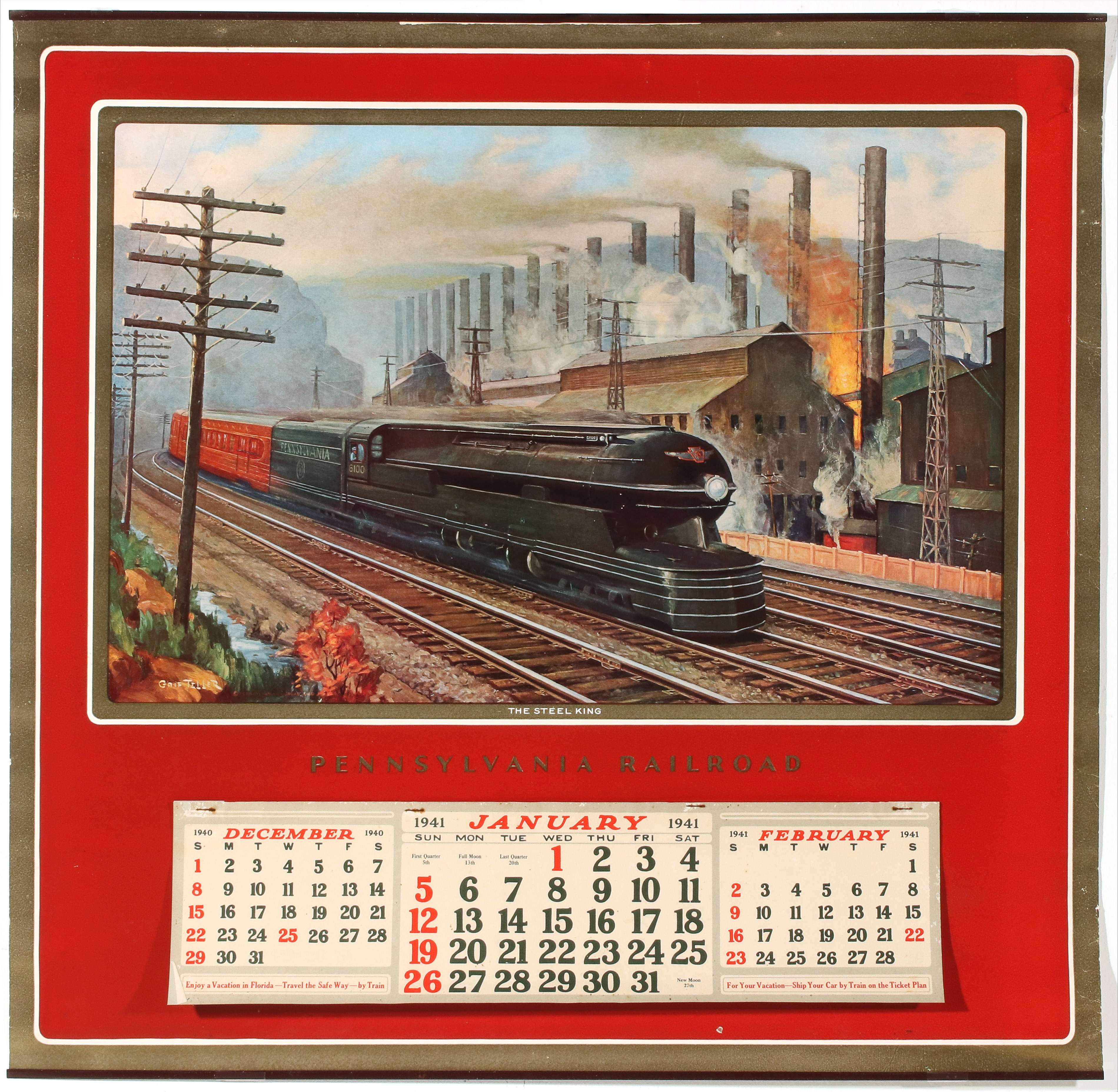 A COLLECTION OF PENNSYLVANIA RR ADVERTISING CALENDARS