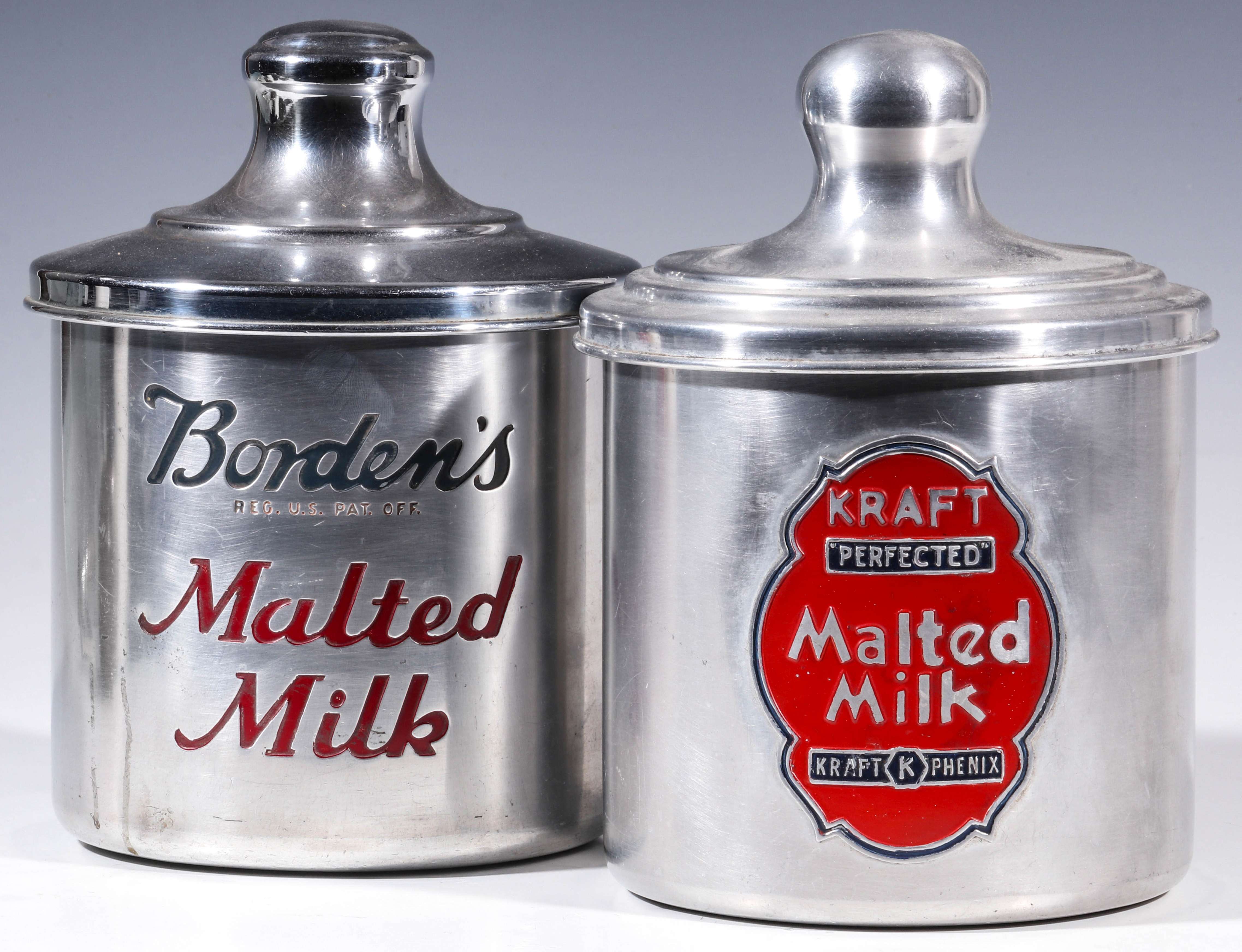 TWO GOOD 1930s MALTED MILK SODA FOUNTAIN DISPENSERS