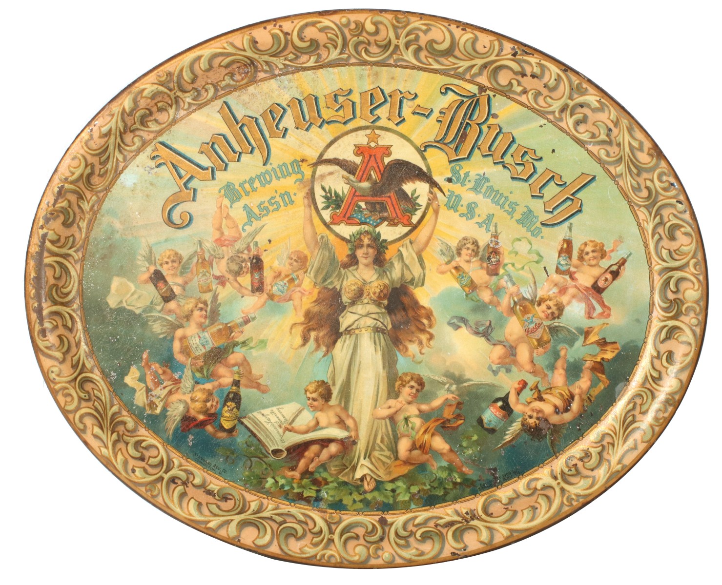 ANHEUSER BUSCH BREWING ASSOCIATION ADVERTISING TRAY