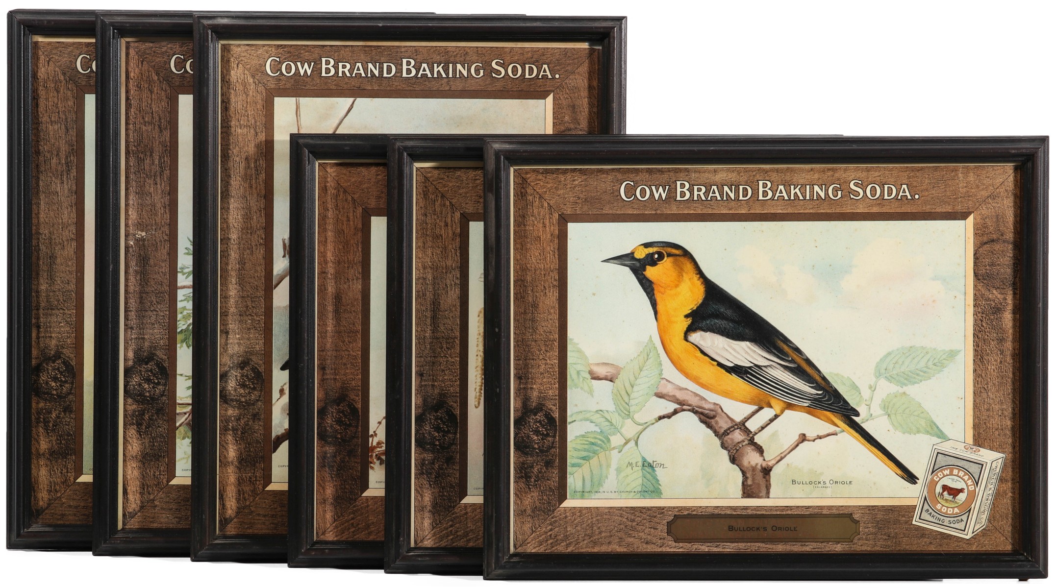 A SUITE OF SIX COW BRAND BAKING SODA ADVERTISING PRINTS