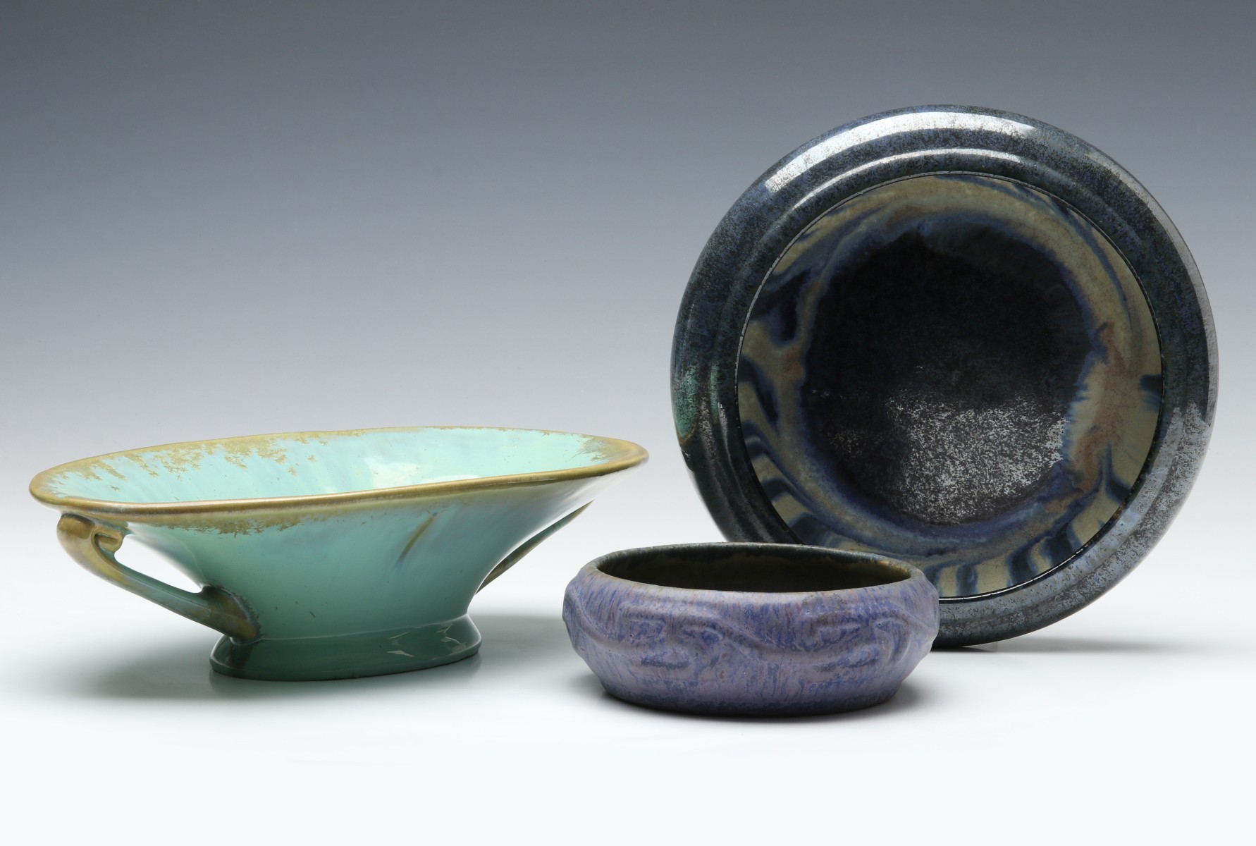 THREE FULPER ART POTTERY BOWLS