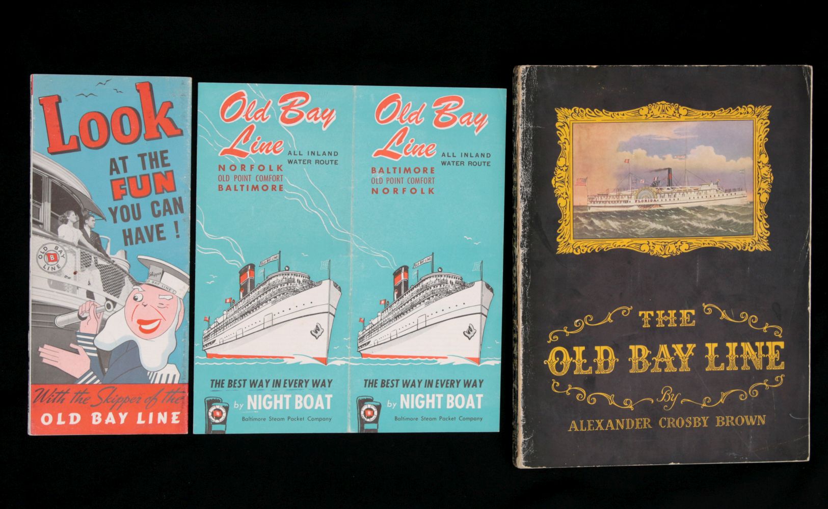 OLD BAY LINE STEAMSHIP LINE BROCHURES, SCHEDULES, ETC.