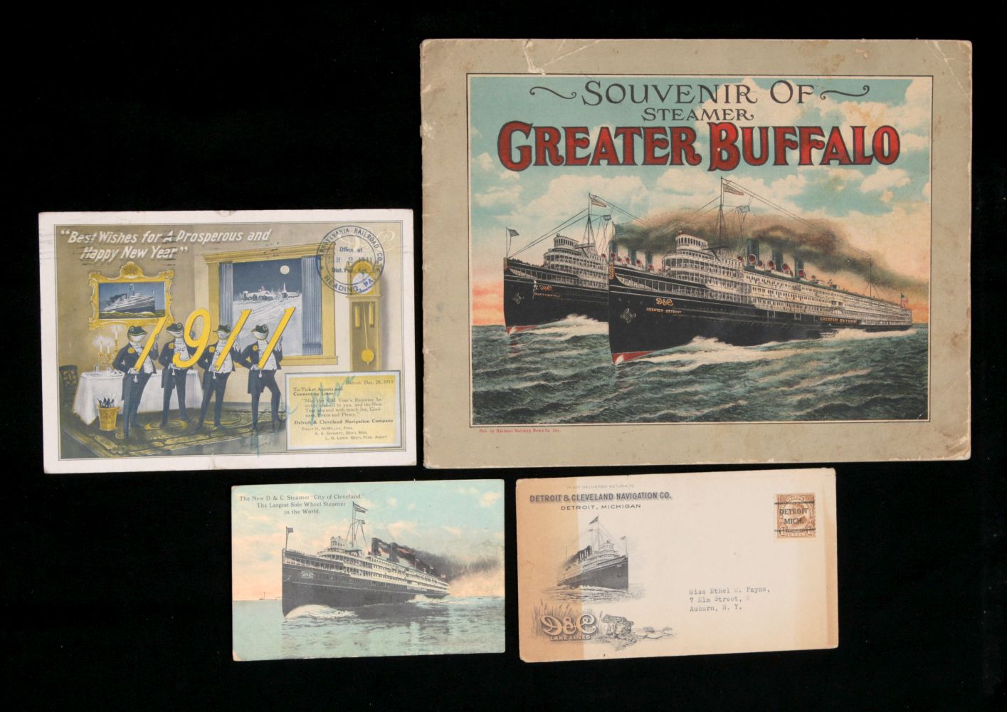 DETROIT & CLEVELAND STEAMSHIP LINE EPHEMERA CIRCA 1910