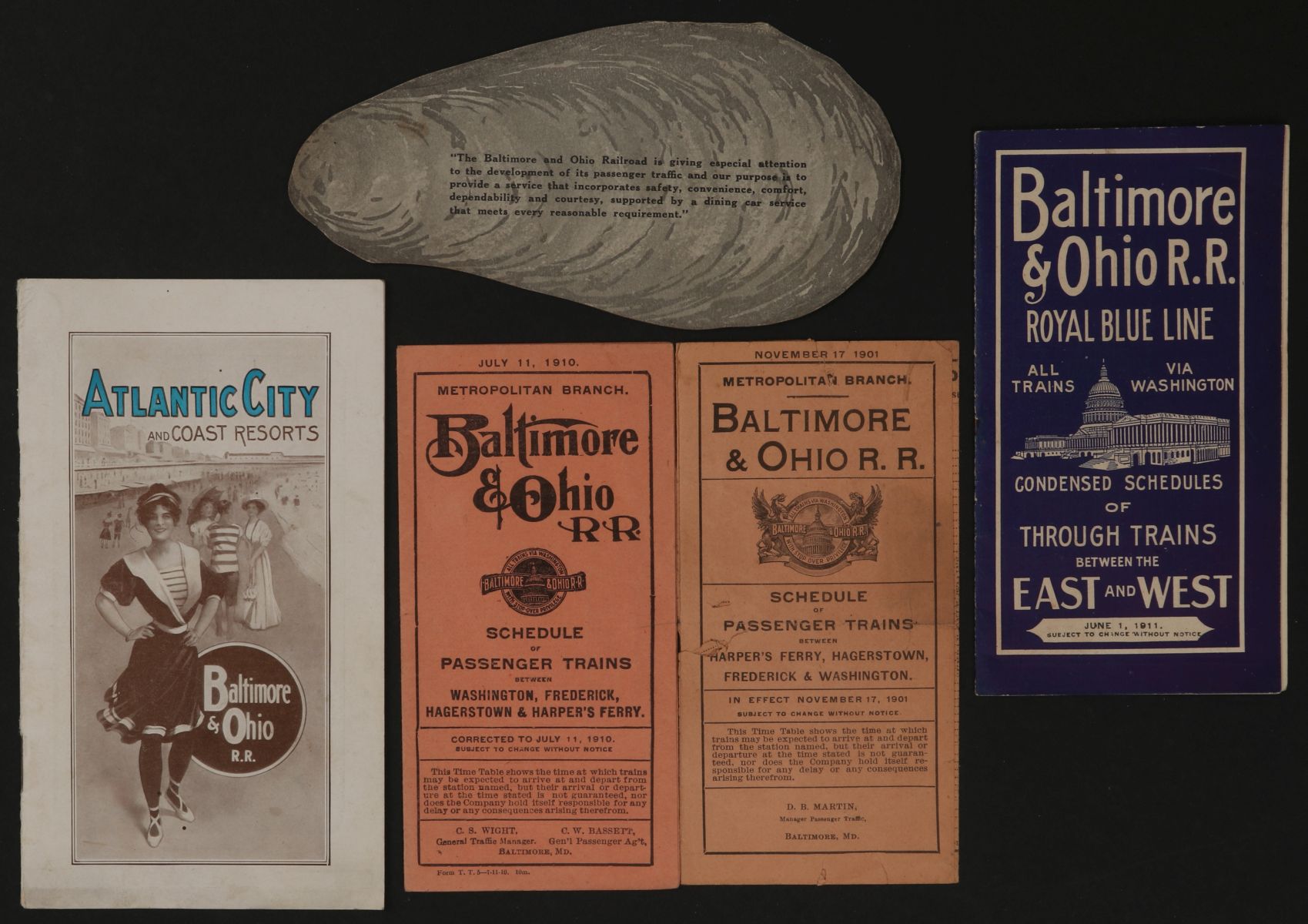 EARLY TO MID 20TH CENT BALTIMORE AND OHIO RR EPHEMERA