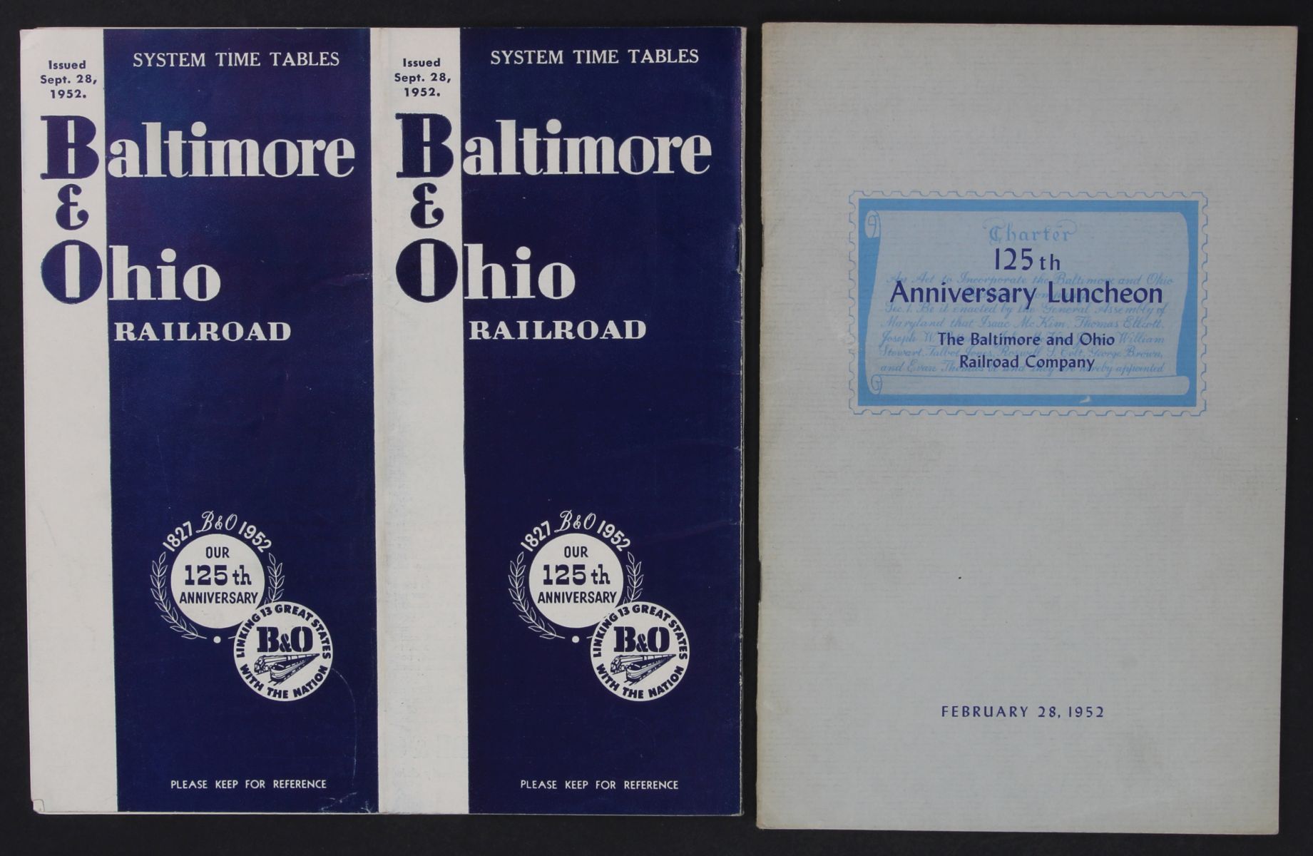 A COLLECTION OF MID 20 C BALTIMORE AND OHIO RR EPHEMERA