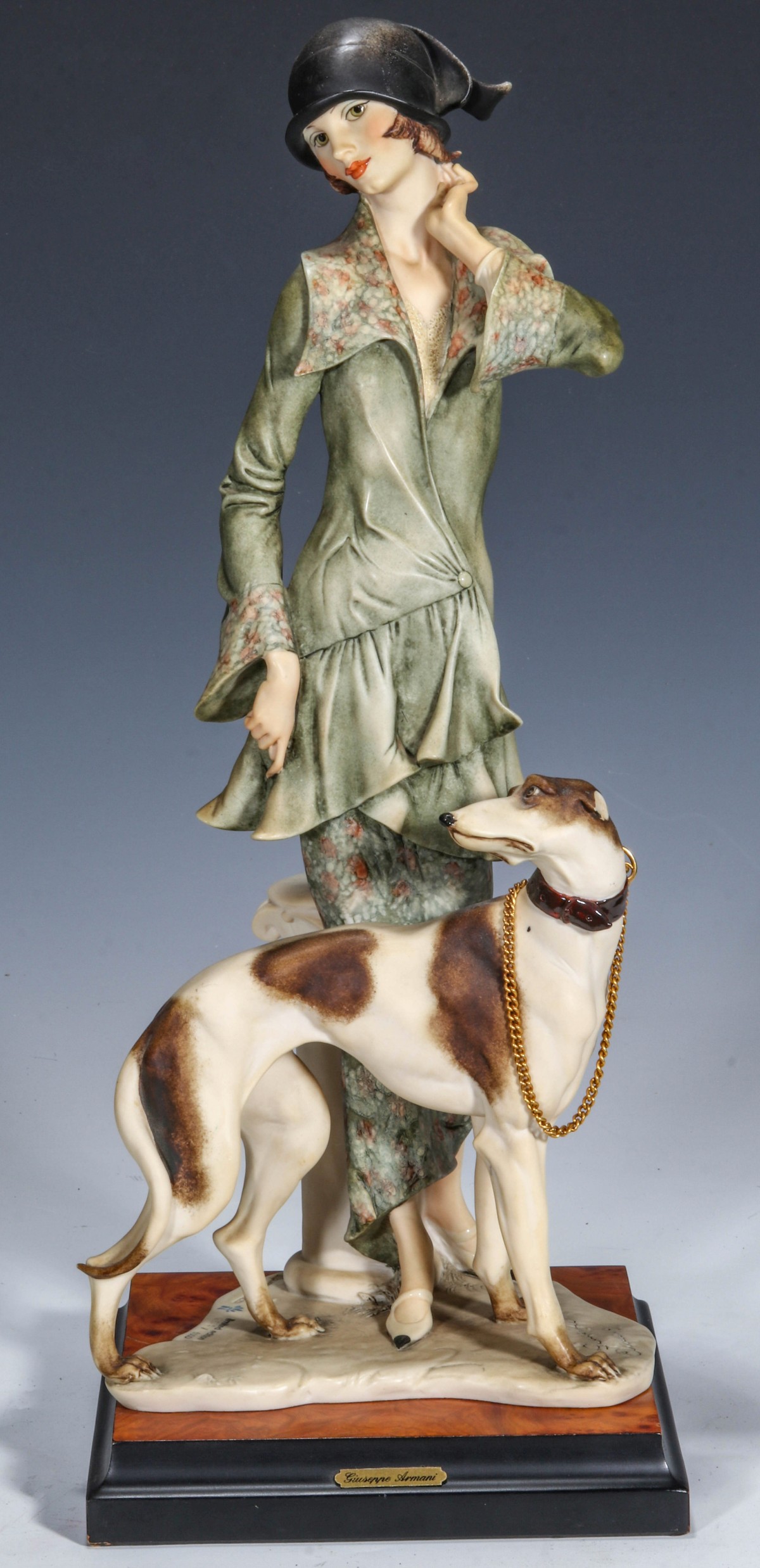 GIUSEPPE ARMANI LTD. ED. SCULPTURE 'LADY WITH BORZOI'