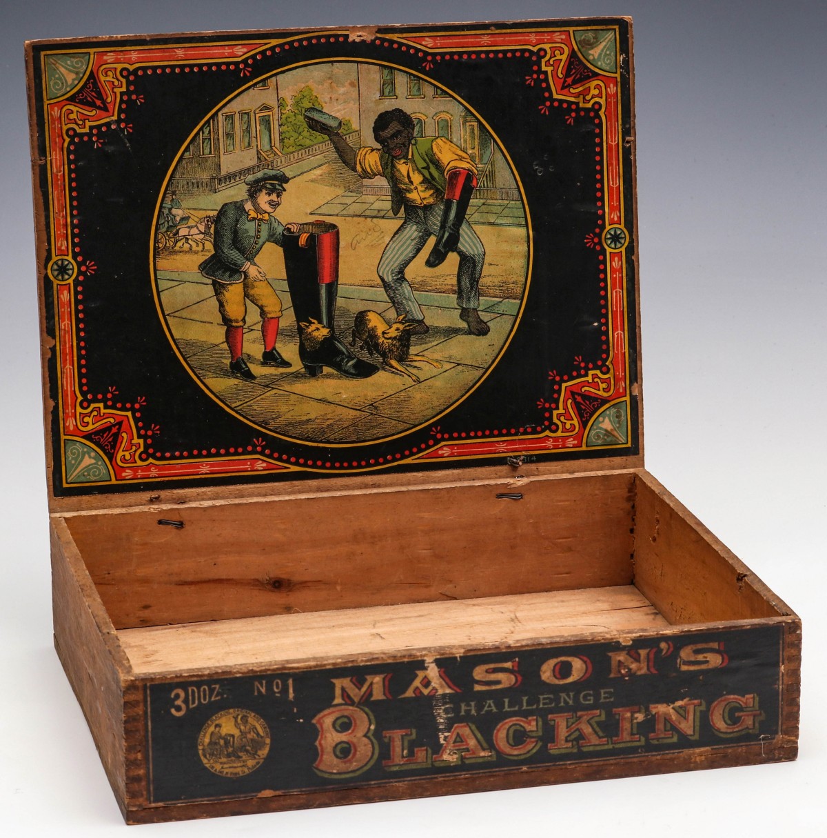 A MASON'S CHALLENGE SHOE BLACKING ADVERTISING DISPLAY