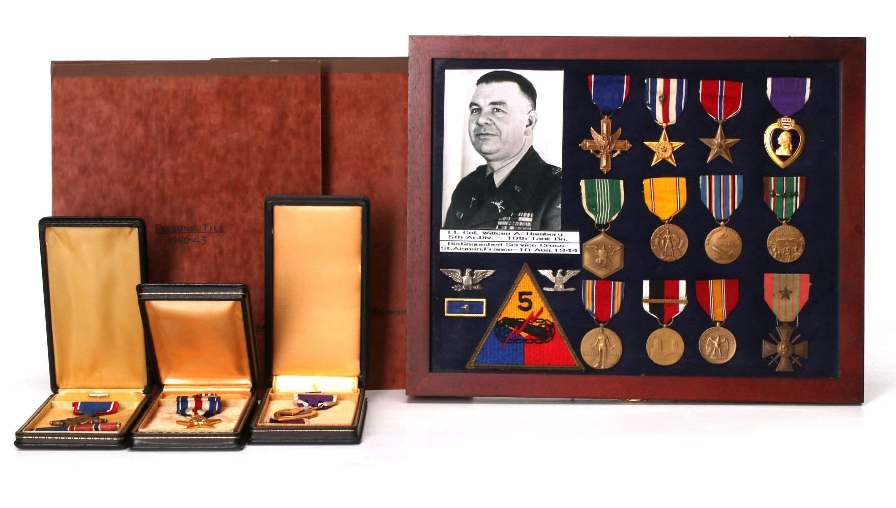 LT. COL HAMBERG SILVER & BRONZE STAR, PURPLE HEART MORE