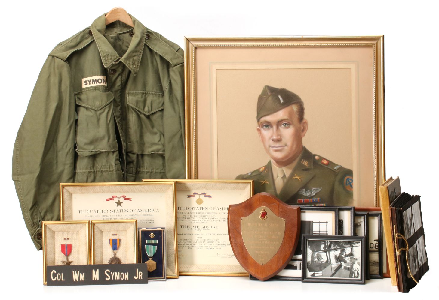 LT. SYMON LARGE GROUPING INCL BRONZE STAR, AIR MEDAL