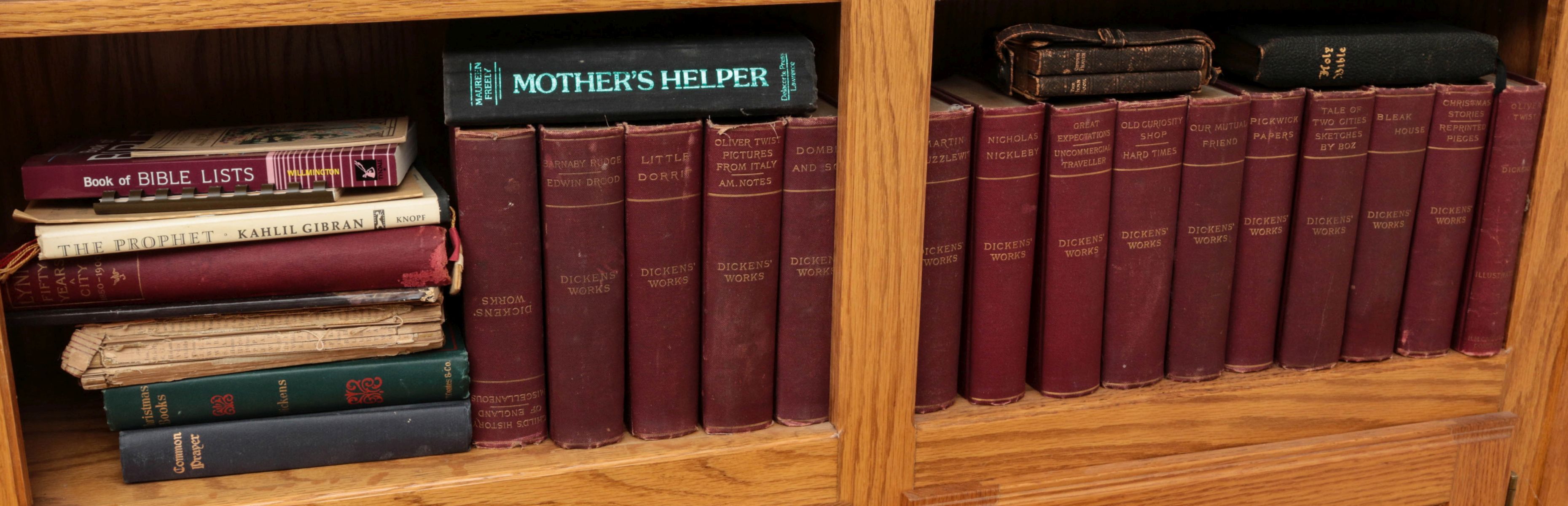 TWO SHELVES OF BOOKS