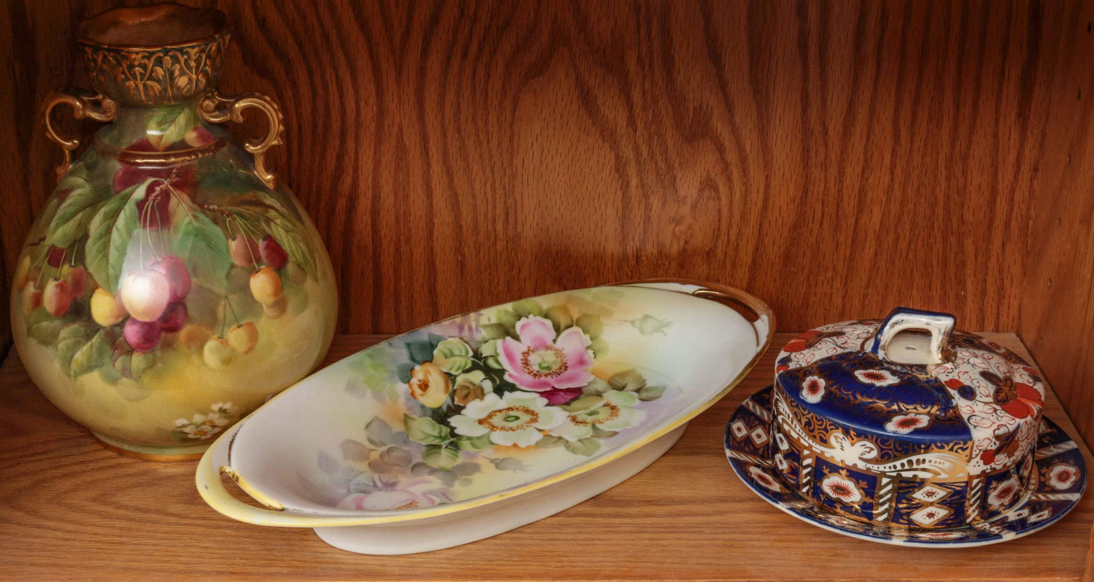 ROYAL BONN VASE, NIPPON CELERY TRAY, ENGLISH IMARI TYPE