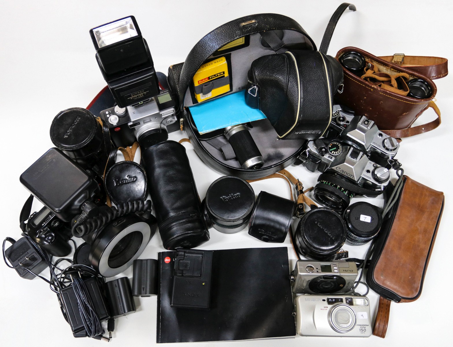 LARGE LOT OF CAMERAS, LENSES, ACCESSORIES, BINOCULARS