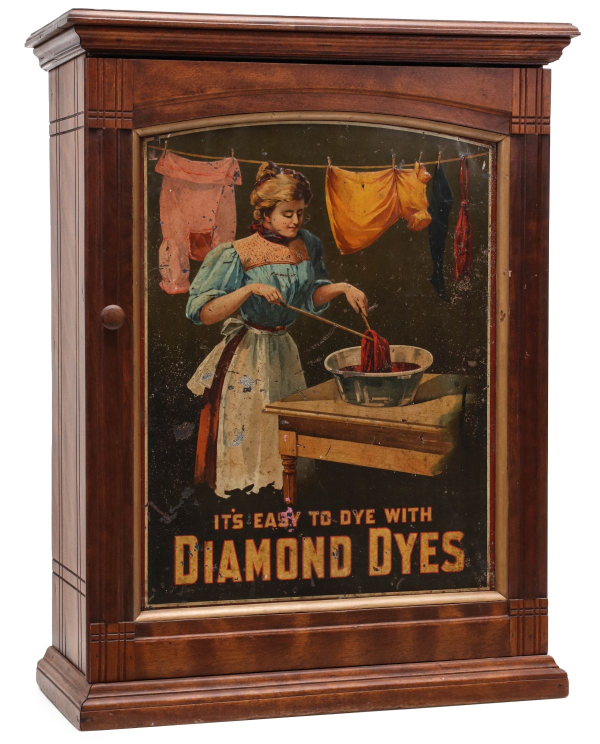 AN ORIGINAL DIAMOND DYES ADVERTISING MERCHANT'S CABINET