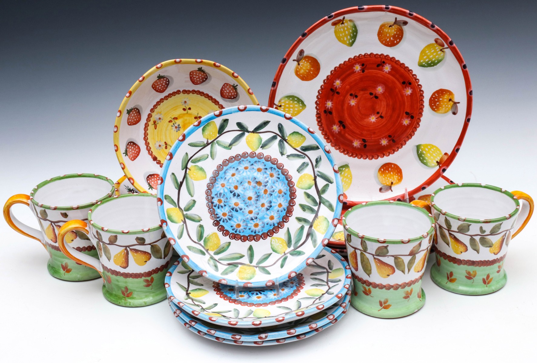 NEIMAN MARCUS HAND-PAINTED ITALIAN STONEWARE