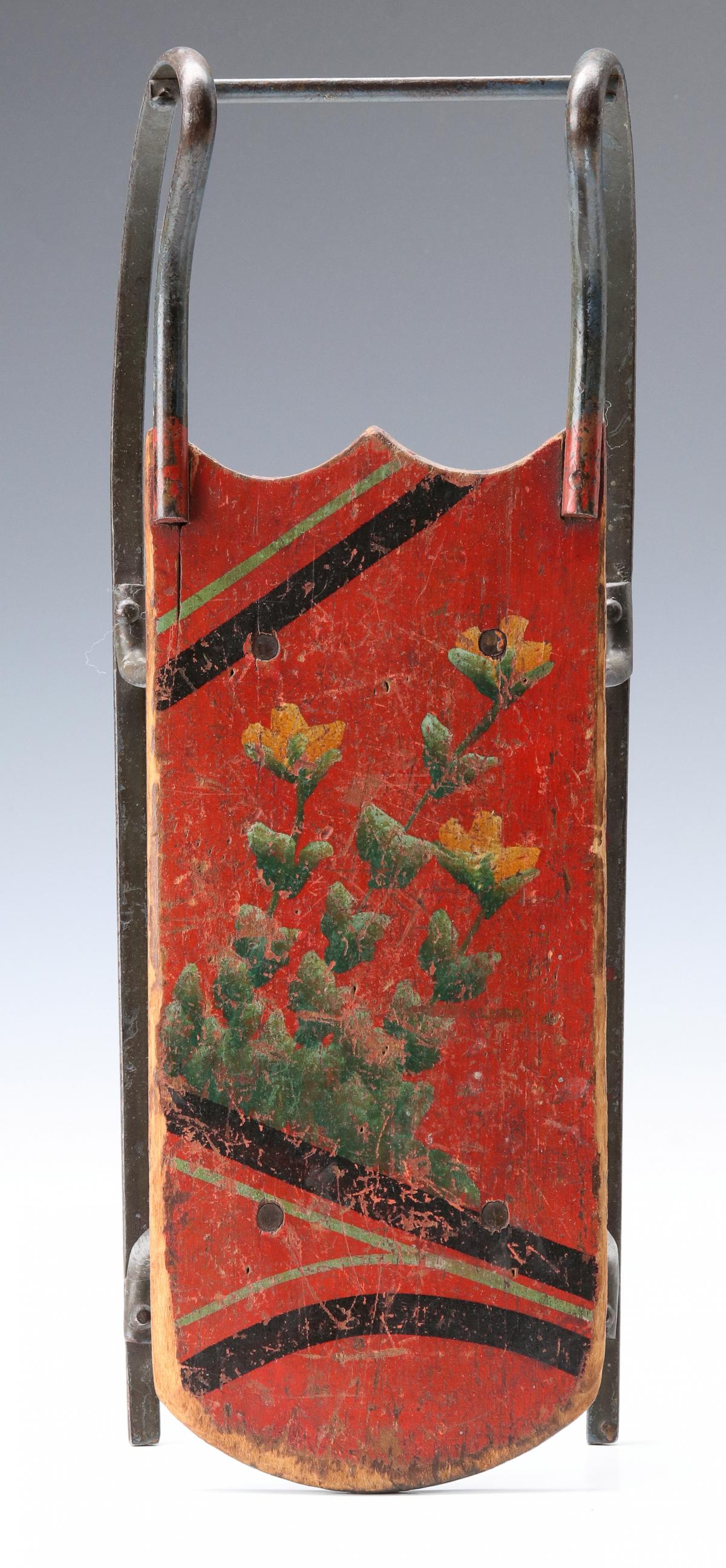 A 19TH C. DOLL SIZE PAINTED VICTORIAN CUTTER SLED