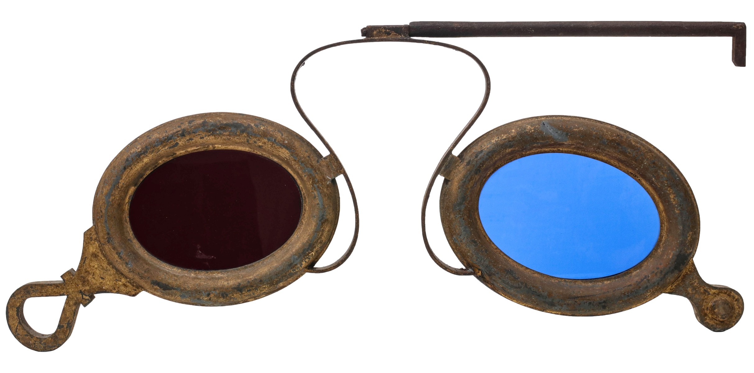 A 19TH C. GILDED ZINC AND IRON OPTOMETRIST'S TRADE SIGN