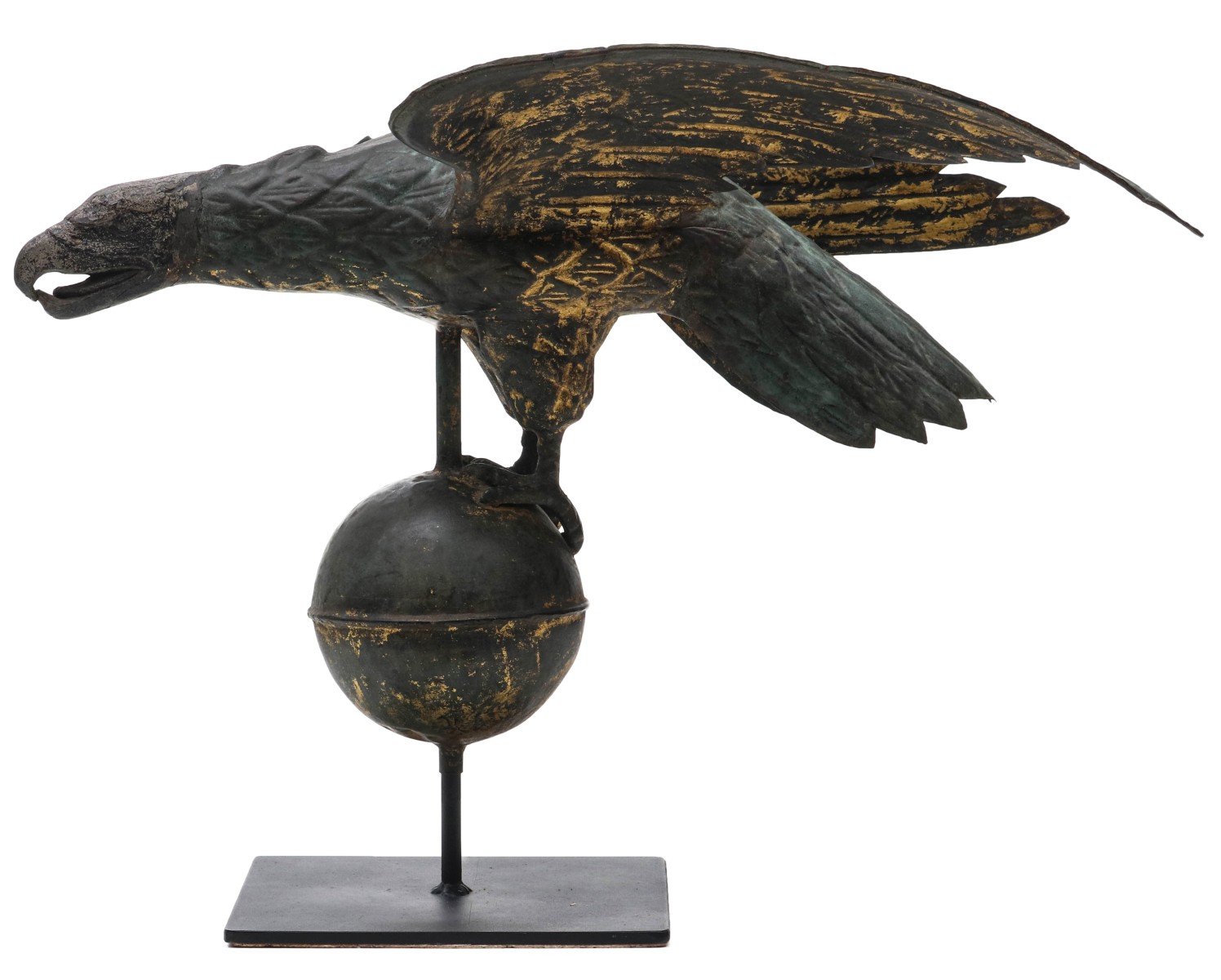 A 19TH CENTURY AMERICAN EAGLE WEATHER VANE ATTR JEWELL