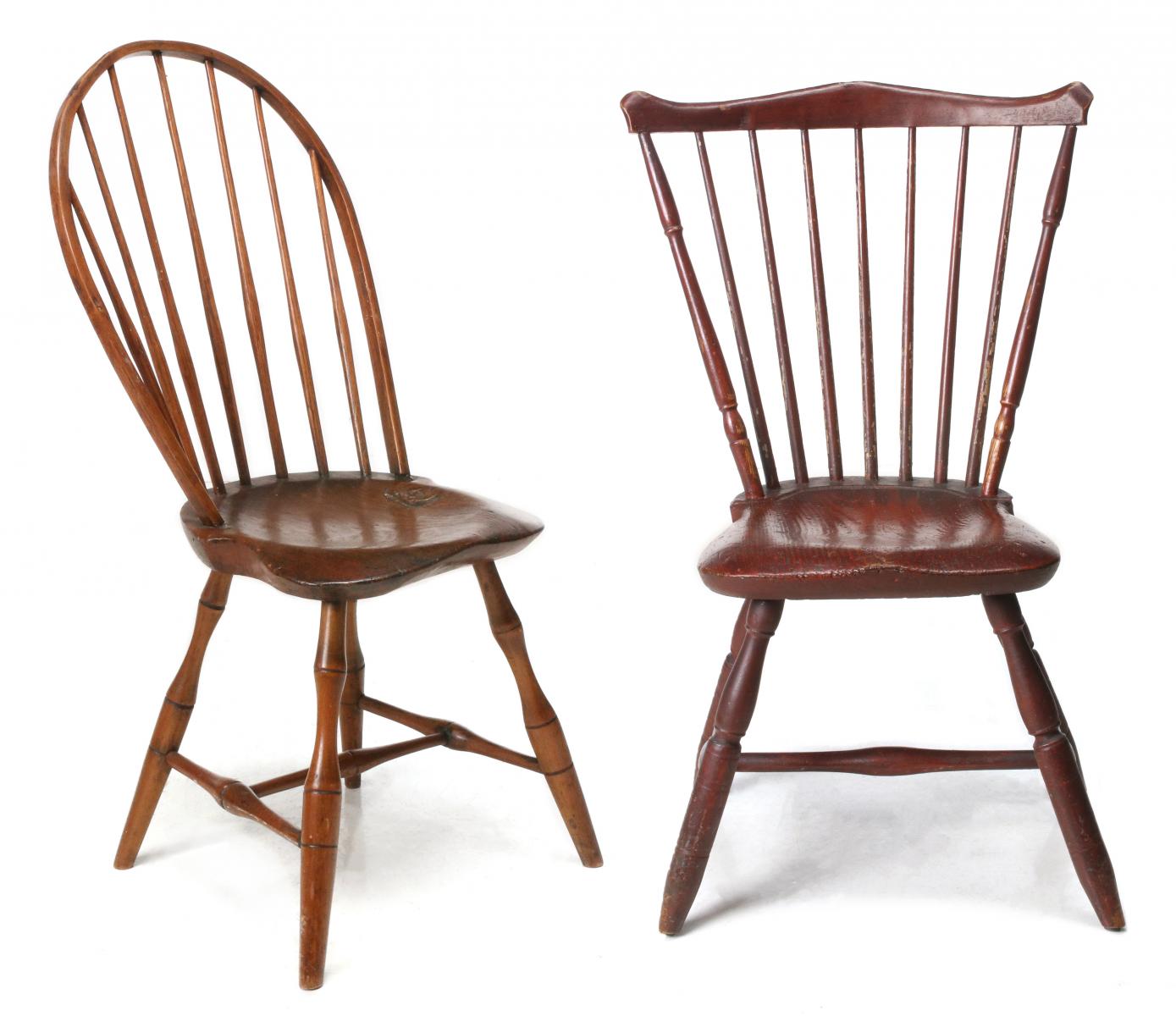 TWO LATE 18TH CENTURY WINDSOR SIDE CHAIRS