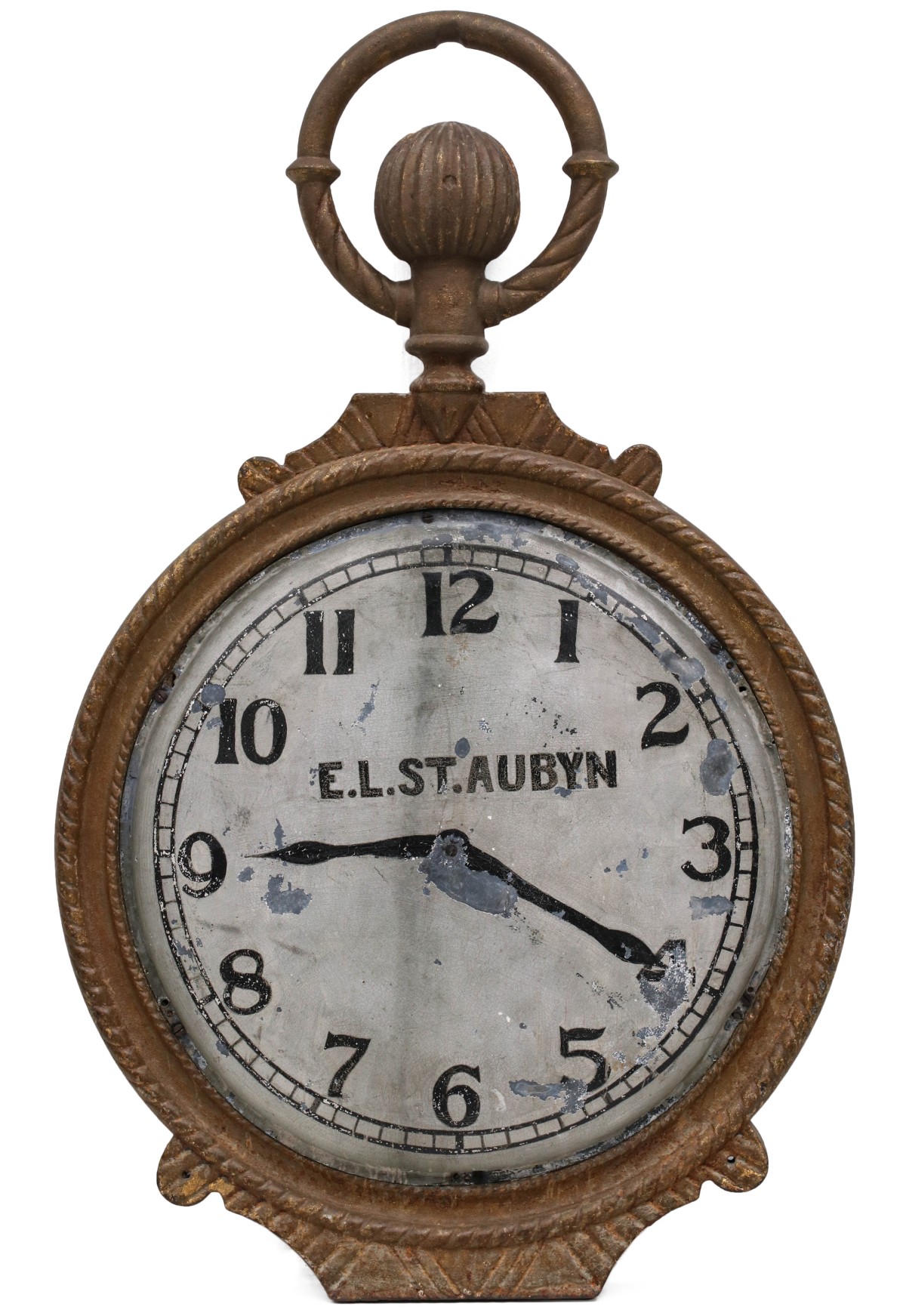 A CIRCA 1900 CAST ZINC POCKET WATCH TRADE SIGN