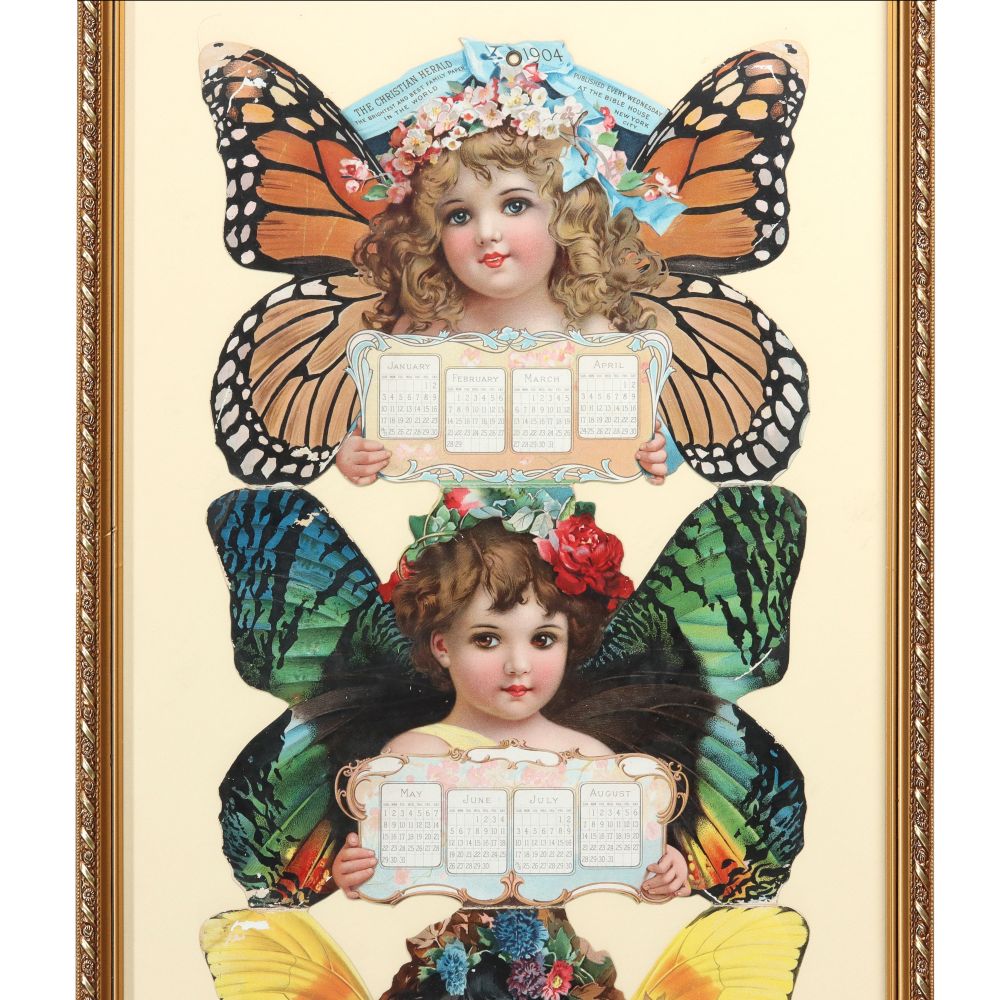 A CHRISTIAN HERALD BUTTERFLY GIRL CALENDAR 1904