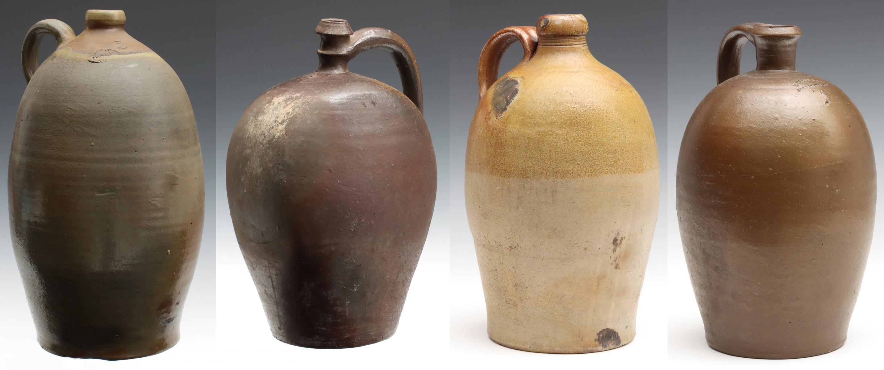 #118: EARLY 19TH C. AMERICAN UNDECORATED STONEWARE JUGS