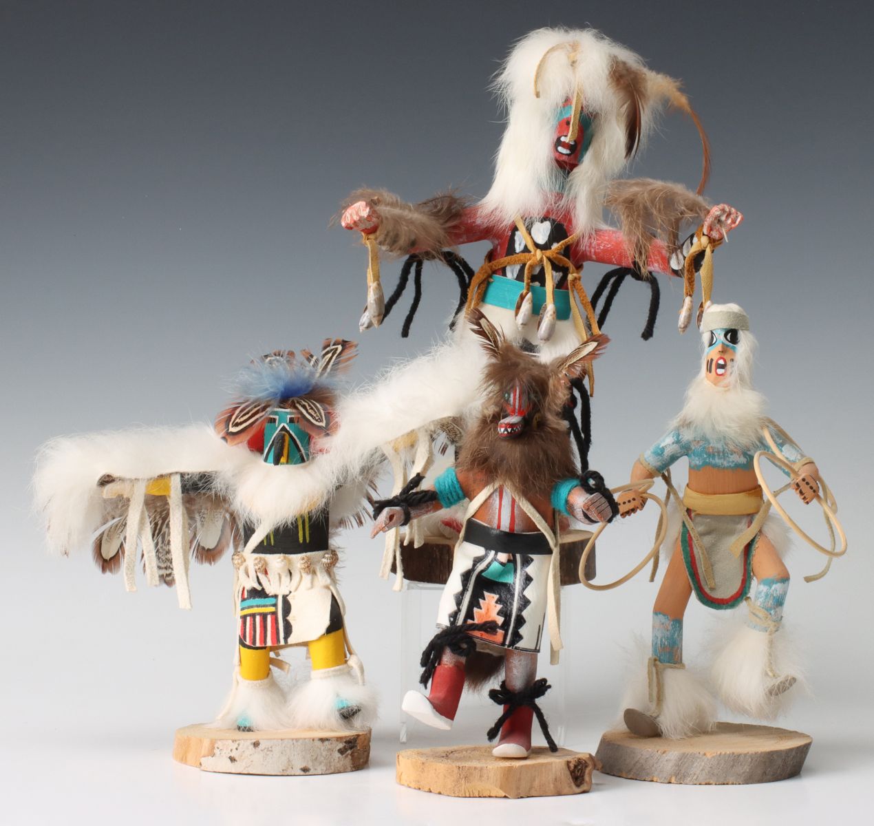 CARVED AND EMBELLISHED NAVAJO KACHINA FIGURES