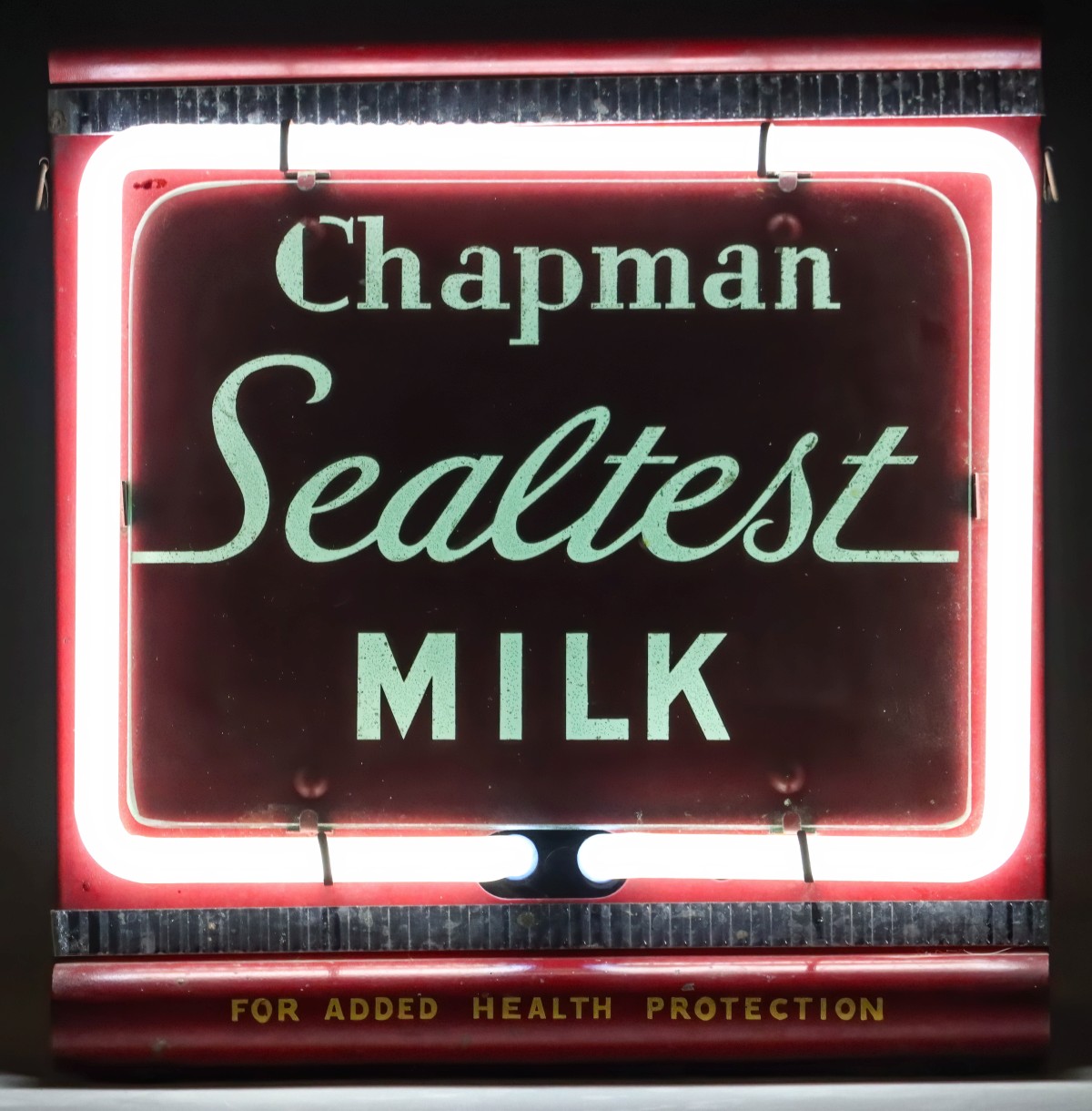 A CHAPMAN SEALTEST MILK NEON ENHANCED ADVERTISING SIGN