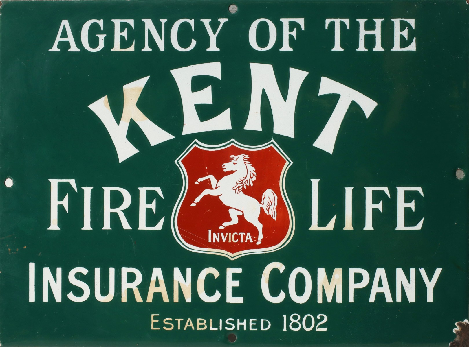 A BRITISH PORCELAIN ENAMEL INSURANCE ADVERTISING SIGN