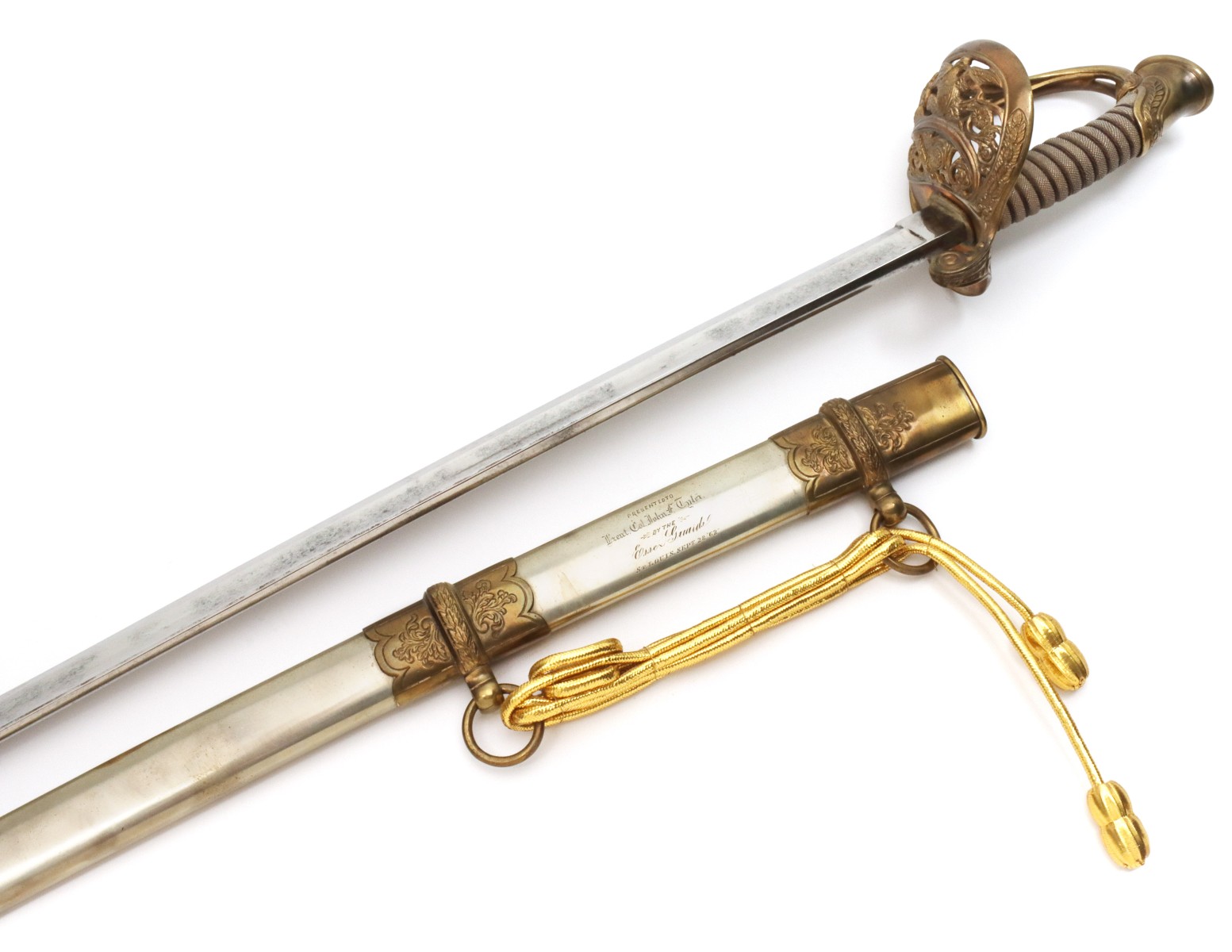 A MISSOURI CIVIL WAR PRESENTATION SWORD DATED 1862