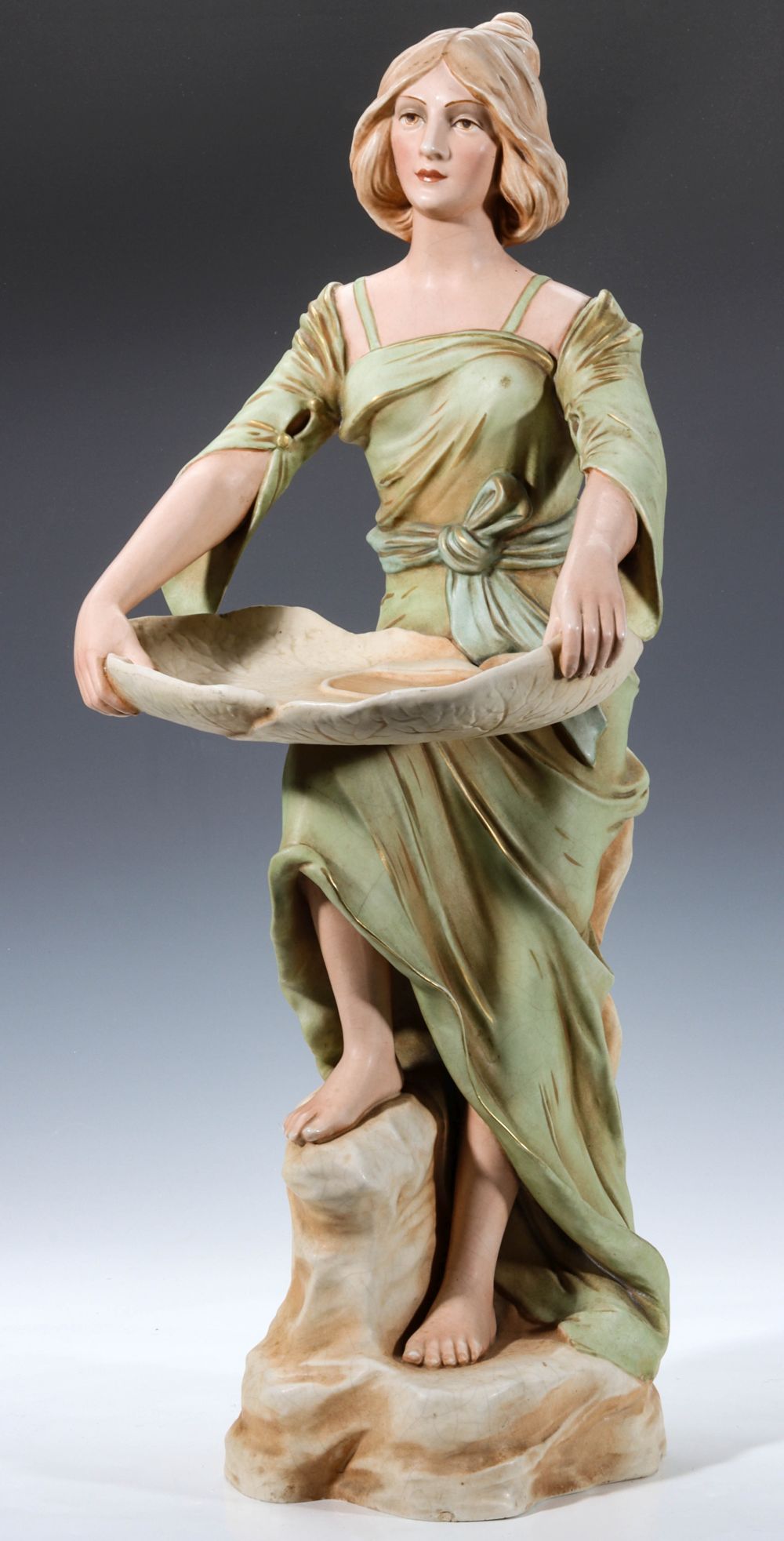 AN AUSTRIAN ART NOUVEAU FIGURAL MAIDEN CARD HOLDER