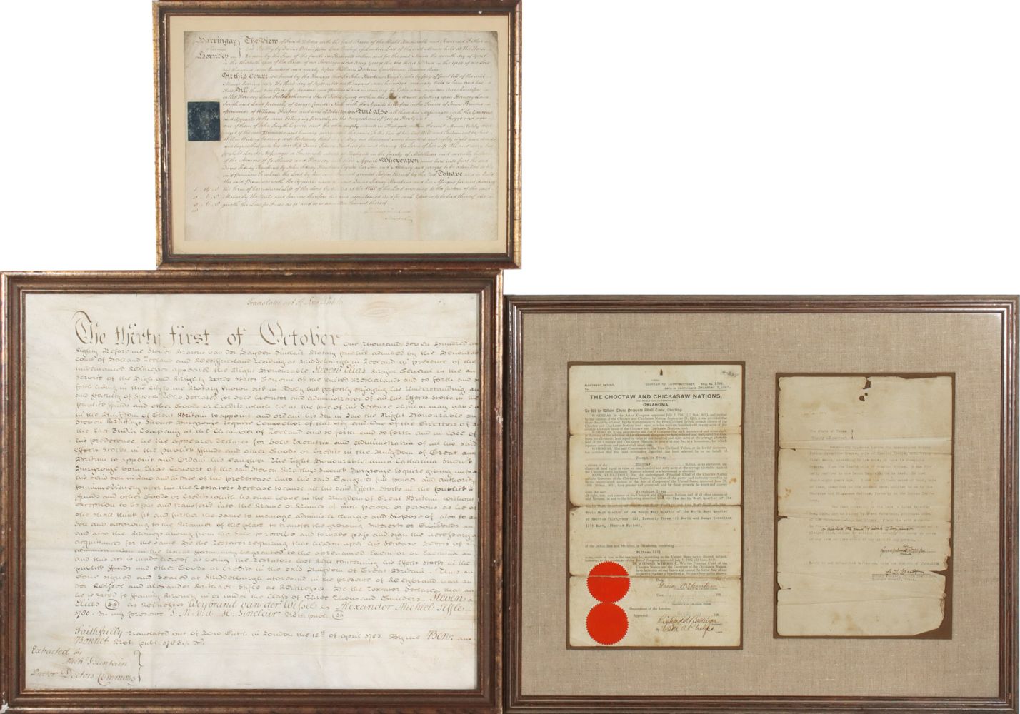 CHIEF McCURTAIN LAND GRANT, OCTOBER 31 1783 DOCUMENT
