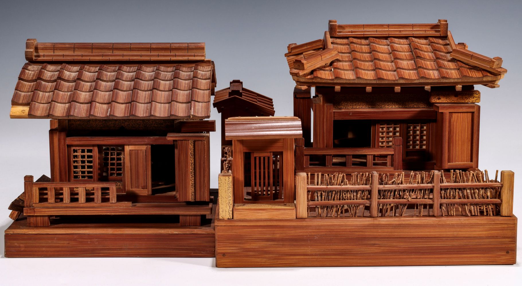 TWO INTRICATE AND DETAILED JAPANESE MINKA MODELS