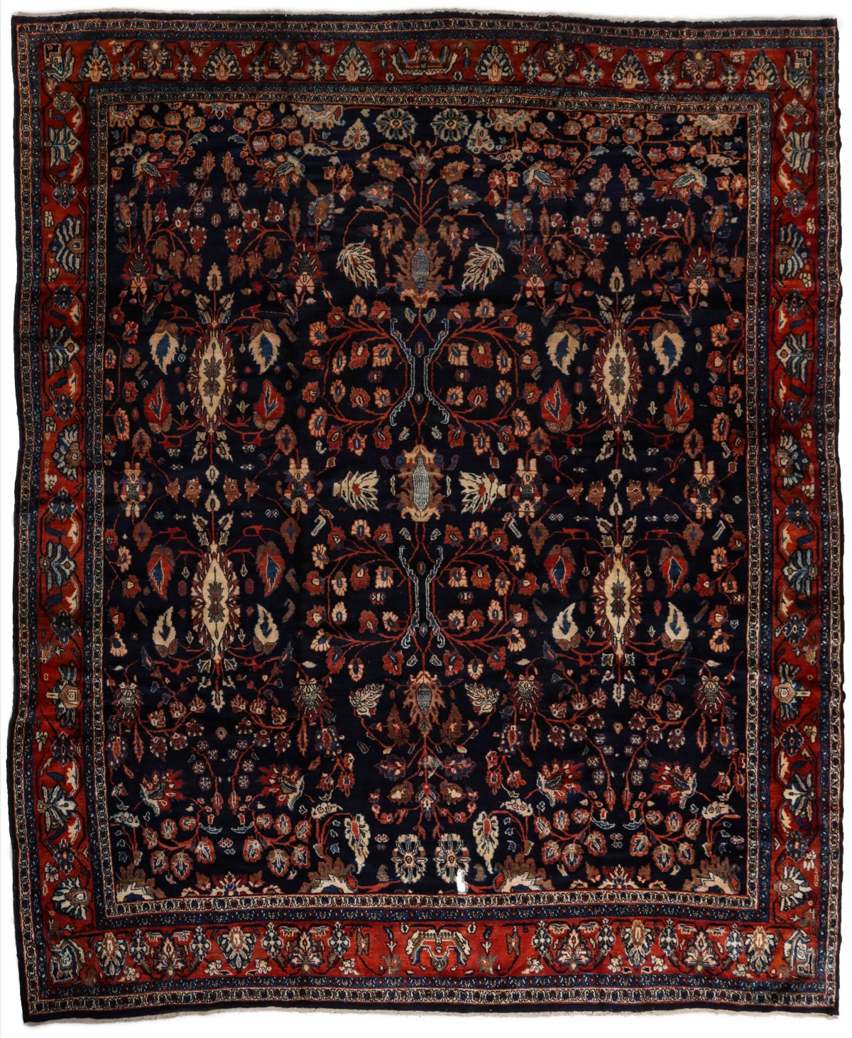 AN ANTIQUE PERSIAN BIBI KEBAB ROOM SIZED RUG CIRCA 1910