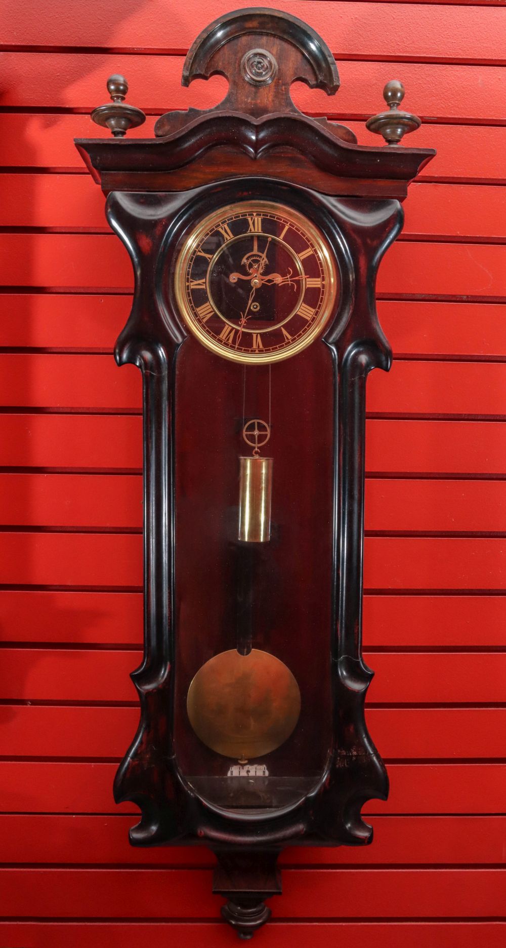 A HIGH GRADE VIENNA REGULATOR WITH EXPOSED ESCAPEMENT