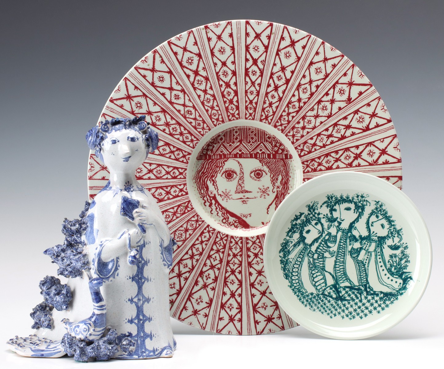 A COLLECTION OF CERAMICS AFTER BJORN WIINBLAD DESIGNS