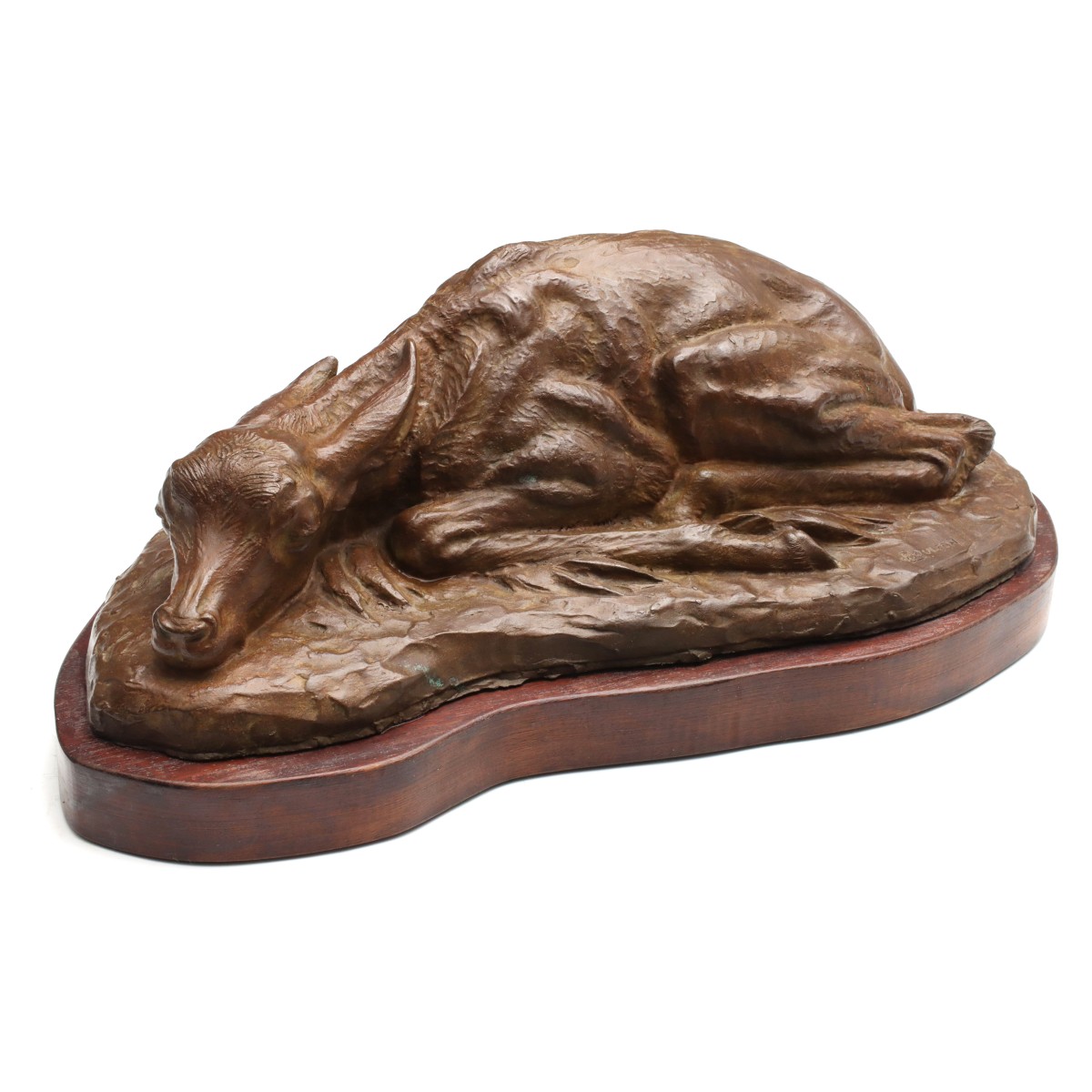 J.L. BOULTON (1896-1981) BRONZE NEWBORN FAWN SCULPTURE
