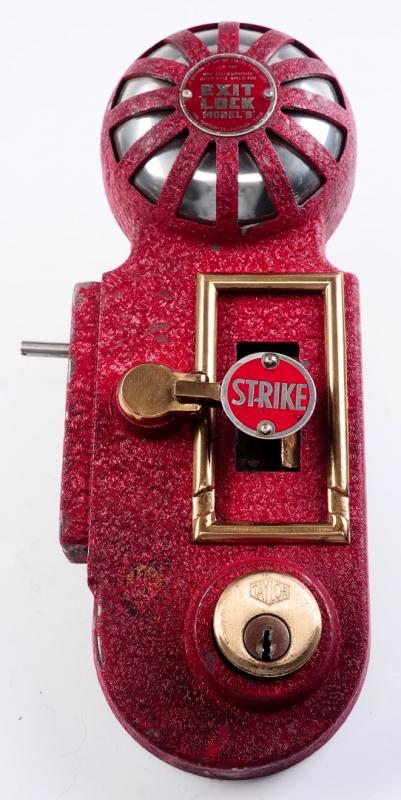 CIRCA 1950 CRINKLE FINISH EMERGENCY EXIT LOCK SYSTEM