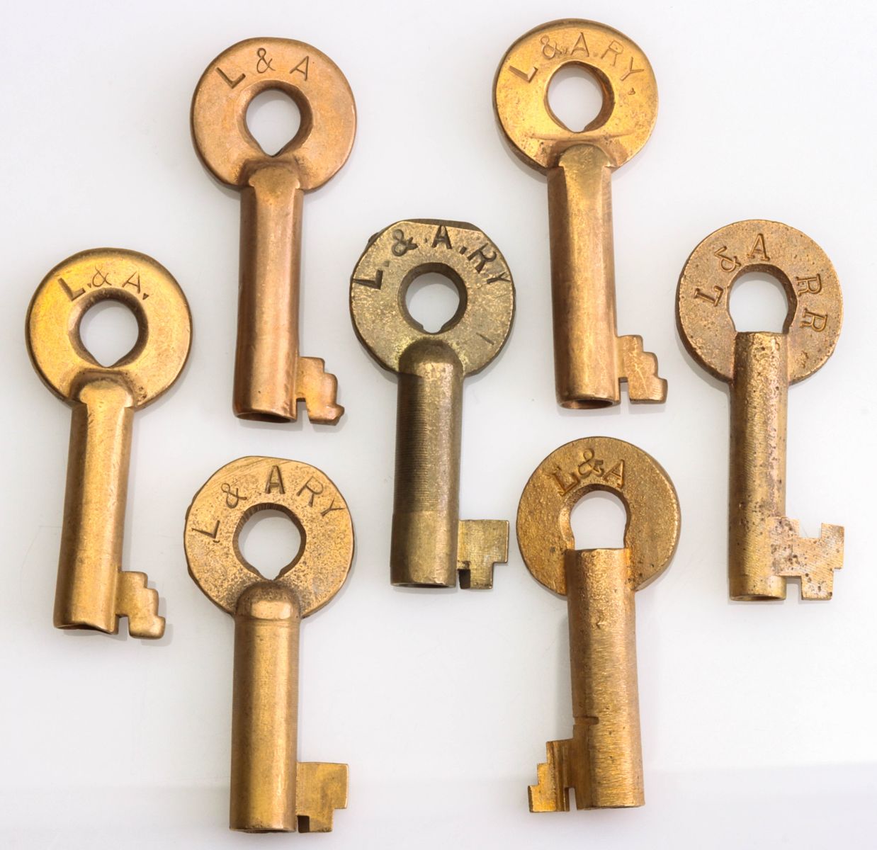 LOUISIANA & ARKANSAS RAILWAY BRASS KEYS