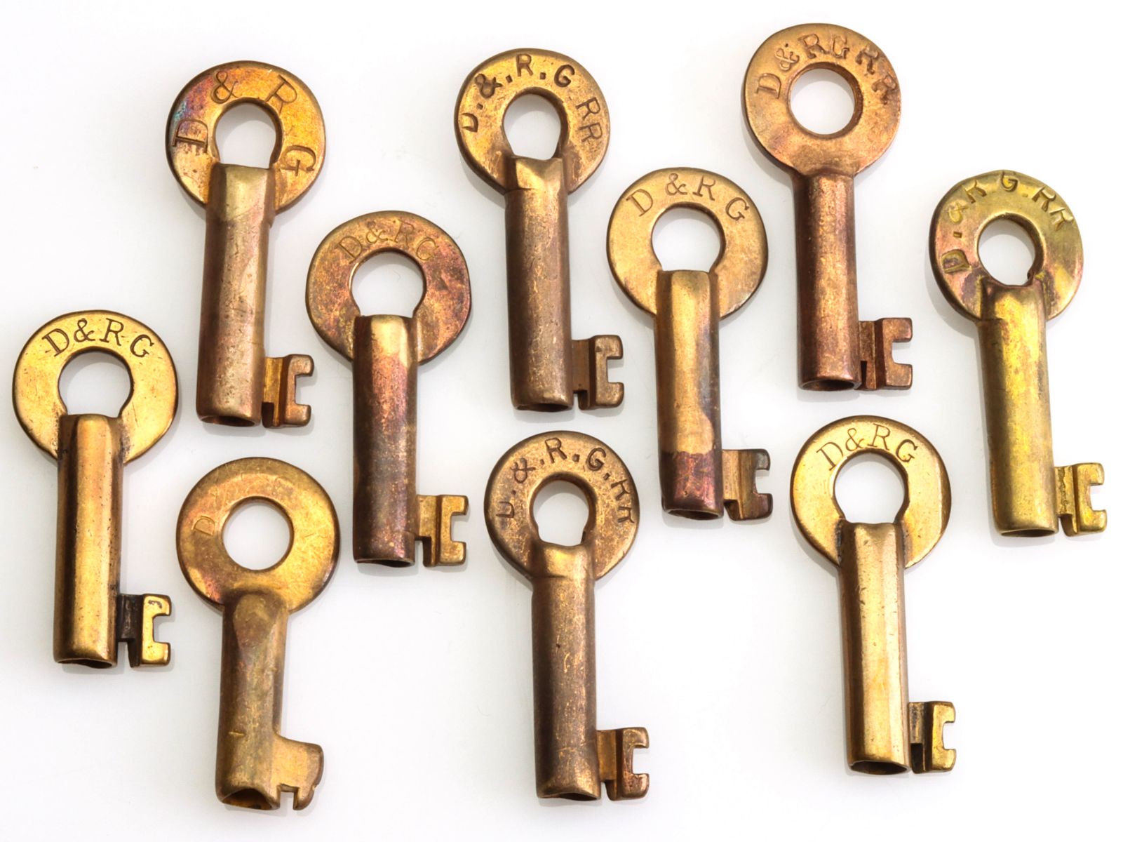 TEN DENVER & RIO GRANDE RAILROAD SWITCH KEYS